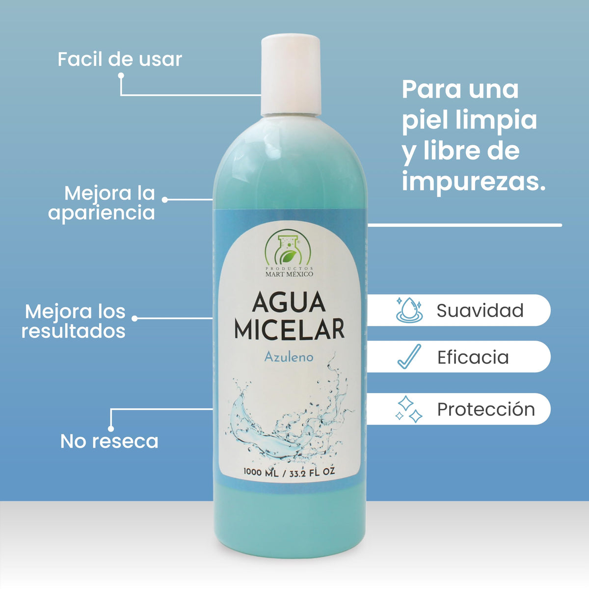 Agua Micelar Con Azuleno Suaviza 1 Litro Productos Mart Mexico