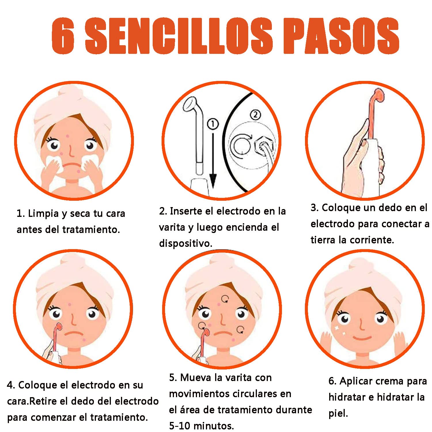 Máquina Facial De Alta Frecuencia,Equipo De Alta Frecuencia Para La Piel,máquina Portátil De Mano De Alta Frecuencia Para La Piel Facial Con 4 Tubos Diferentes