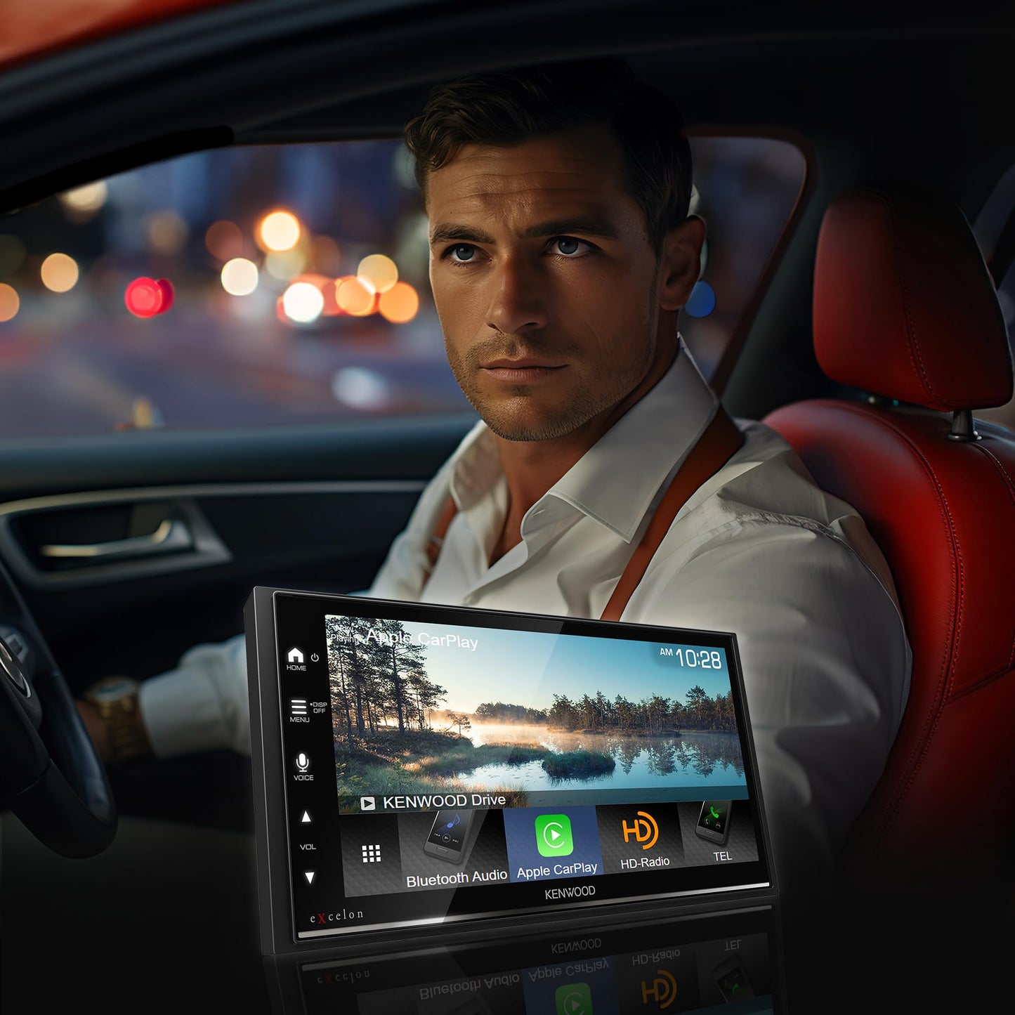 KENWOOD DMX709S eXcelon pantalla táctil capacitiva de 17,7 cm, estéreo de coche, CarPlay y Android Auto, Bluetooth, radio AM/FM HD, reproductor MP3, puerto USB, doble DIN, ecualizador de 13 bandas