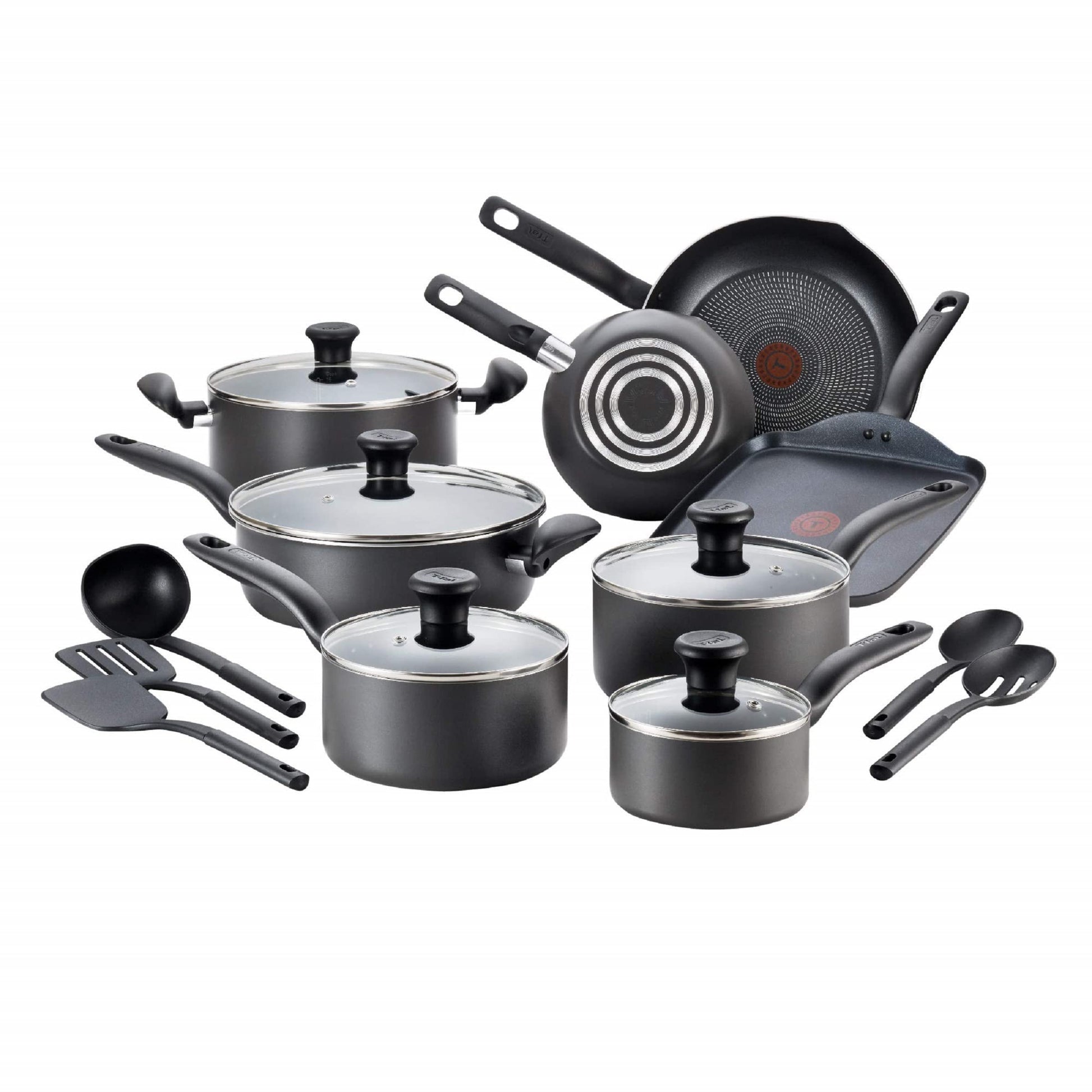 Juego de Utensilios de Cocina T-fal Iniciativas Negro Antiadhesivo 18 Piezas apto para Horno