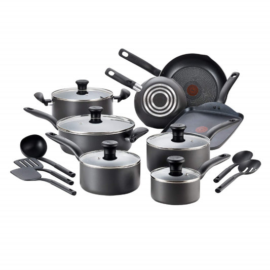Juego de Utensilios de Cocina T-fal Iniciativas Negro Antiadhesivo 18 Piezas apto para Horno
