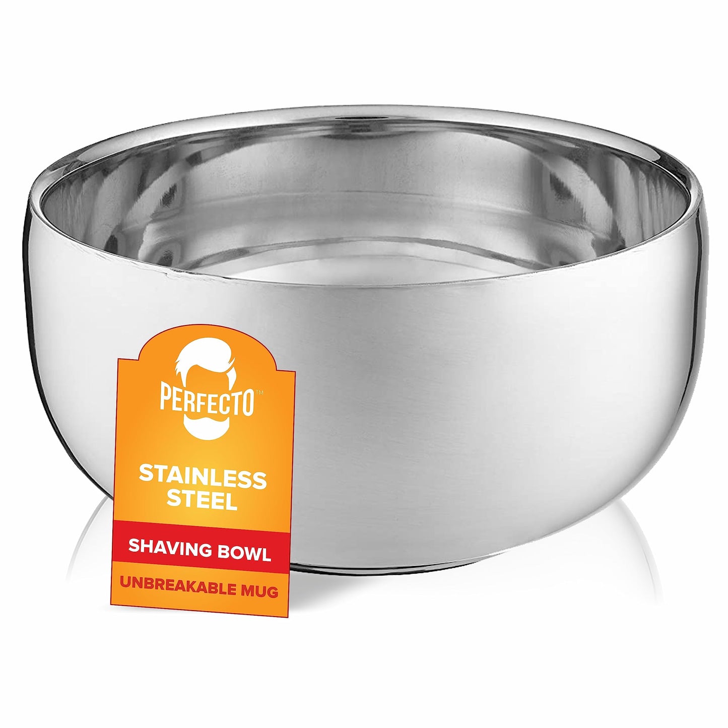 Perfecto Stainless Steel Shaving Bowl | Durable Metal Mug For Shaving Soap & Cream | Perfect Addition To Your Wet Shaving Kit | Double Layer Smooth Shave Unbreakable Mug With Heat Insulation