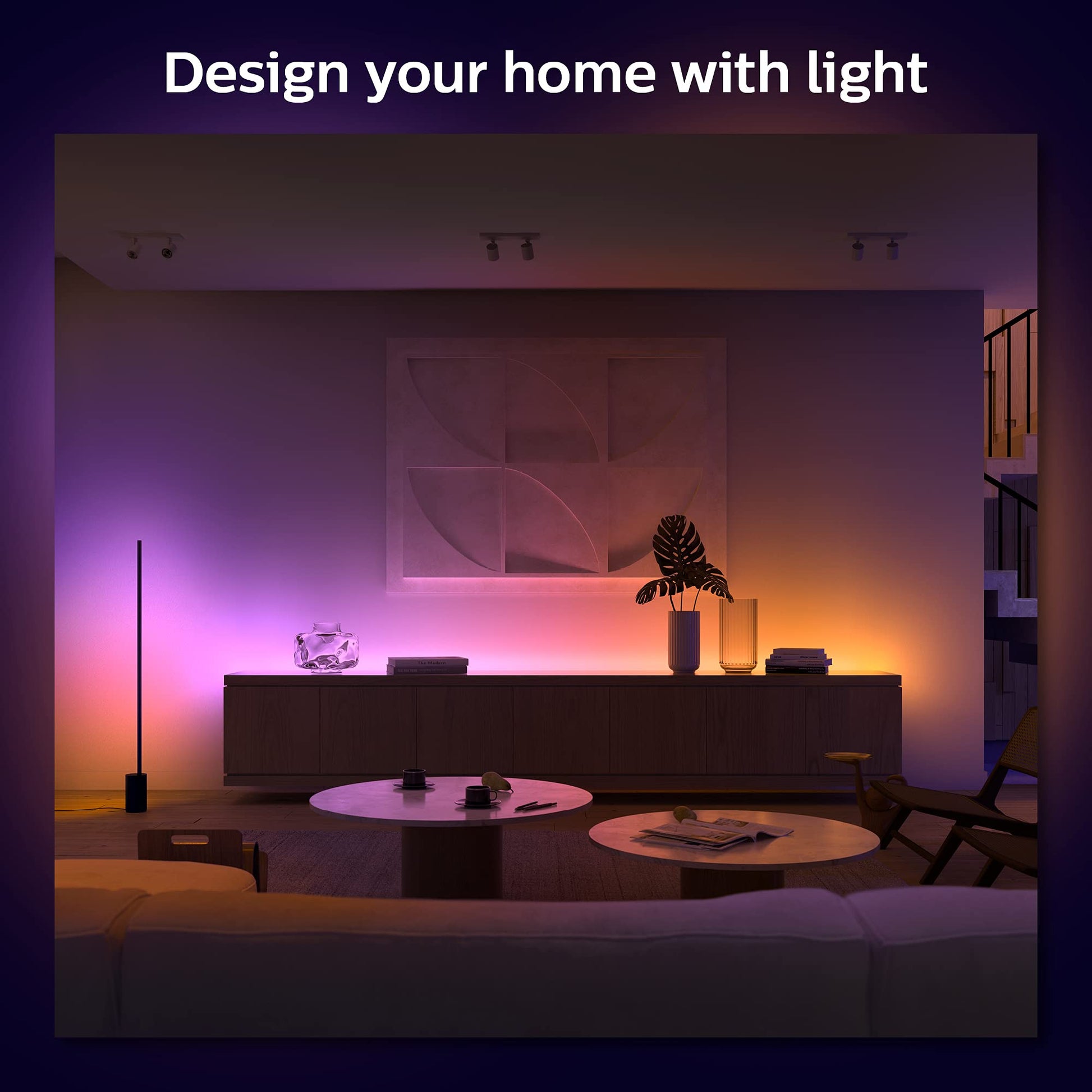 Tira Inteligente Philips Hue Gradient luz multicolor extensión 1 metro Compatible con Alexa