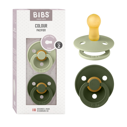 BIBS chupetes de latex caucho natural 6-18 meses 2 pza Sage/Hunter Green