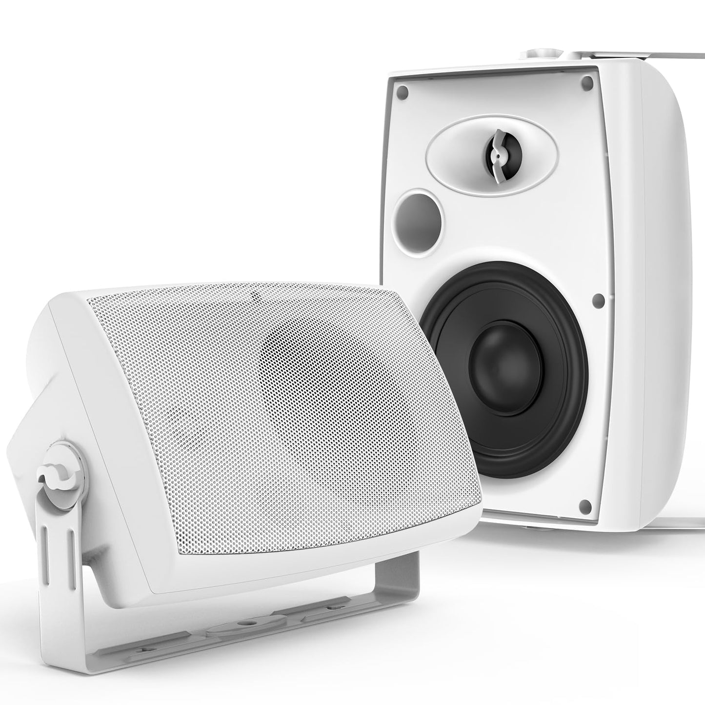 STUDIOFINIX - Altavoces Bluetooth para exteriores de 6.5 pulgadas, 400 W, impermeables, con cable, sistema de altavoces impermeables de montaje en pared para patio, hogar, junto a la piscina, terraza