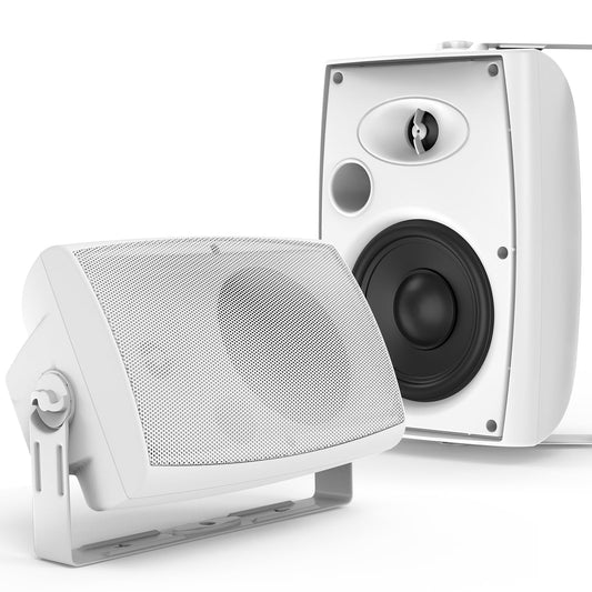 STUDIOFINIX - Altavoces Bluetooth para exteriores de 6.5 pulgadas, 400 W, impermeables, con cable, sistema de altavoces impermeables de montaje en pared para patio, hogar, junto a la piscina, terraza