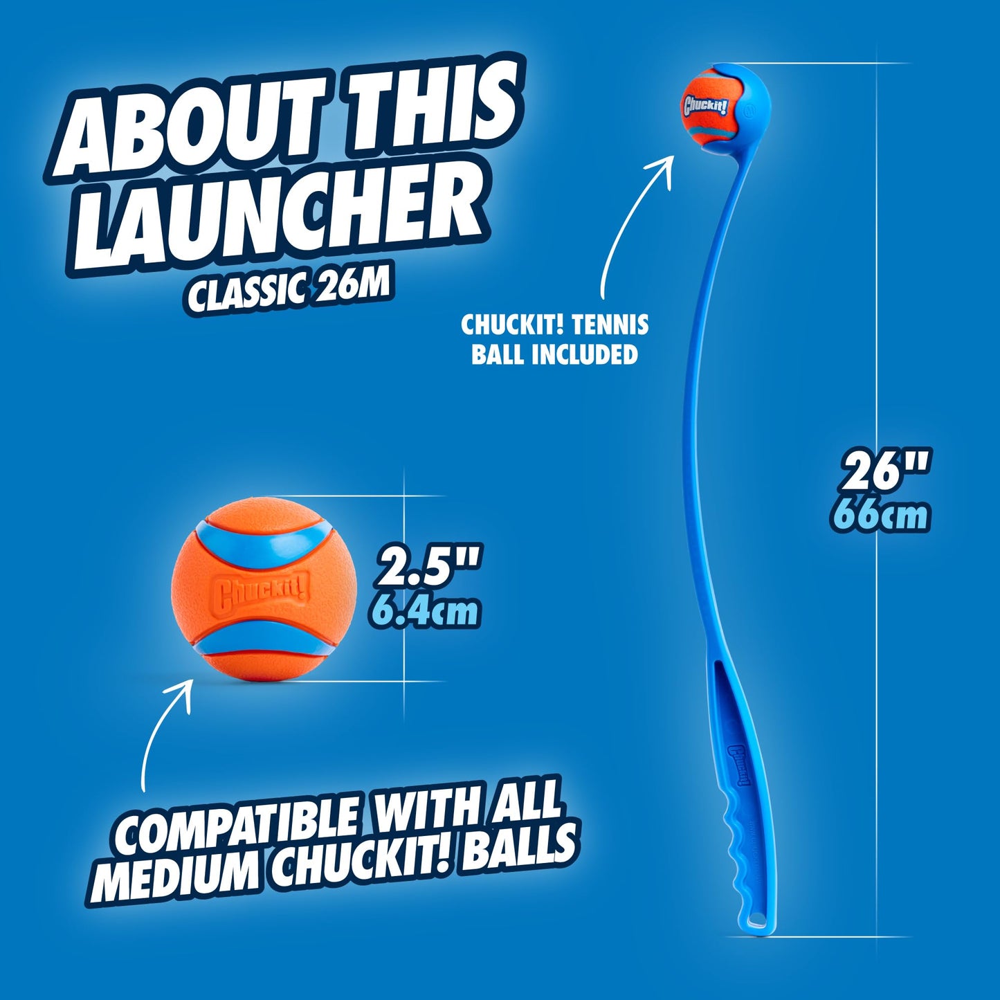 Chuckit! Lanzador de Bolas clásico, Mediano (26 Pulgadas)