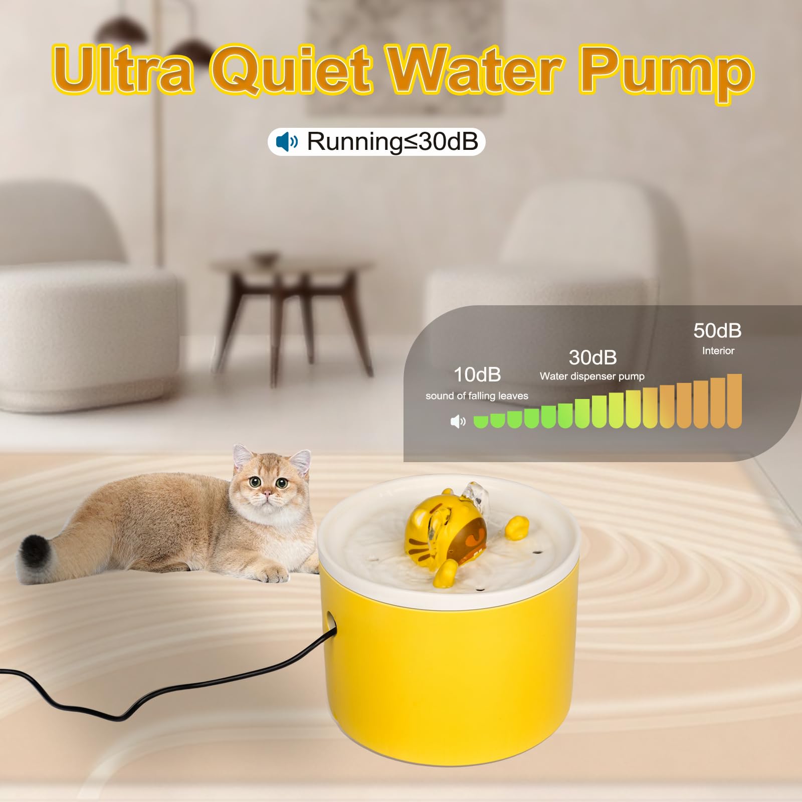 Katlikatqi - Fuente de agua de cerámica para gatos, fuente de agua de cerámica de 1.5 l/55 onzas para gatos, fuente de agua automática para mascotas, dispensador de agua para perros con bomba ultra