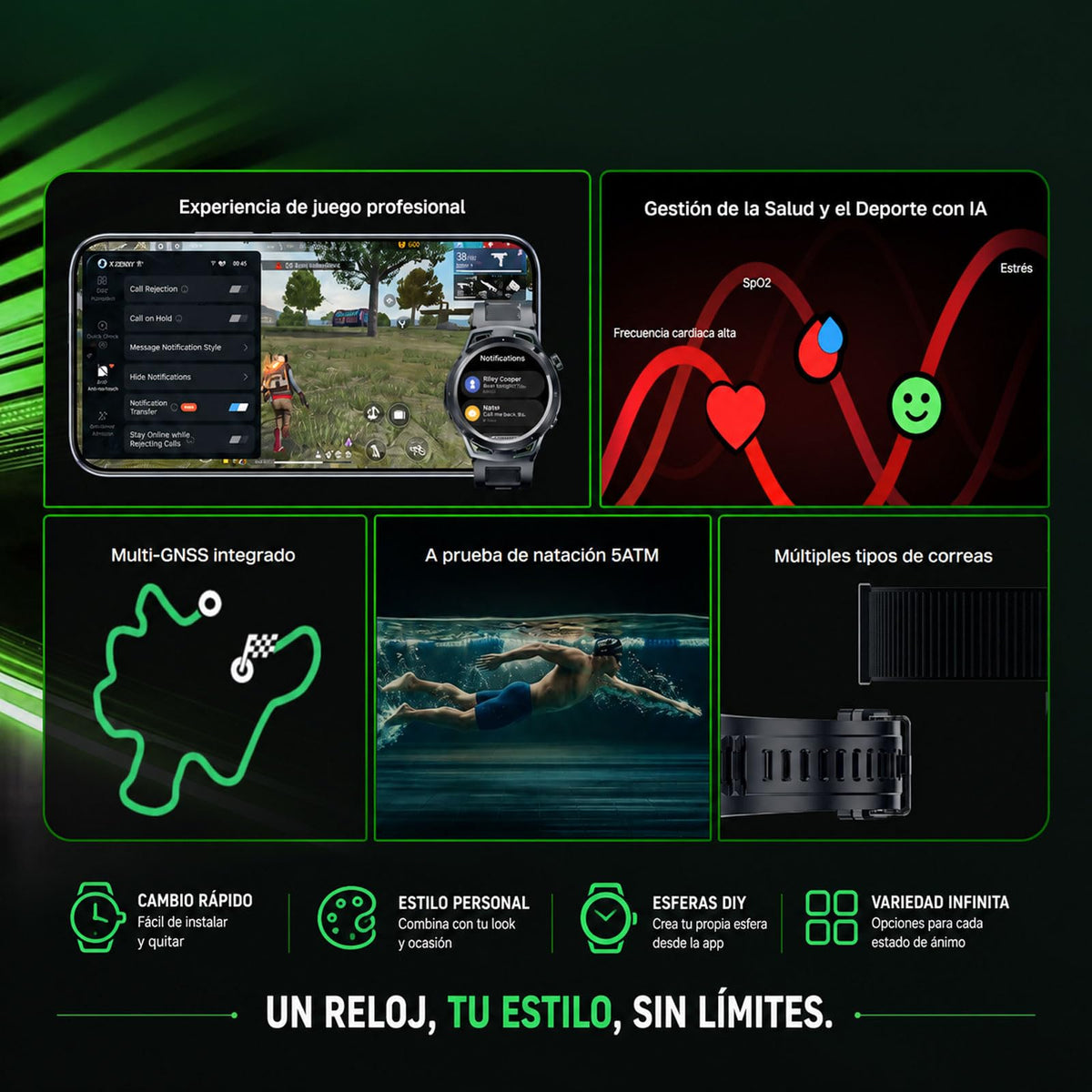 Smartwatch Infinix Pro AMOLED IP68 para Hombre