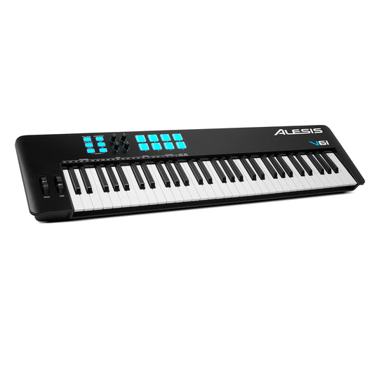 Alesis V61 MKII - Teclado Controlador MIDI USB, 61 teclas sensibles a la velocidad, 8 Pads con Full Level, Arpegiador, Rueda Pitch/Mod, Note Repeat y Suite de software