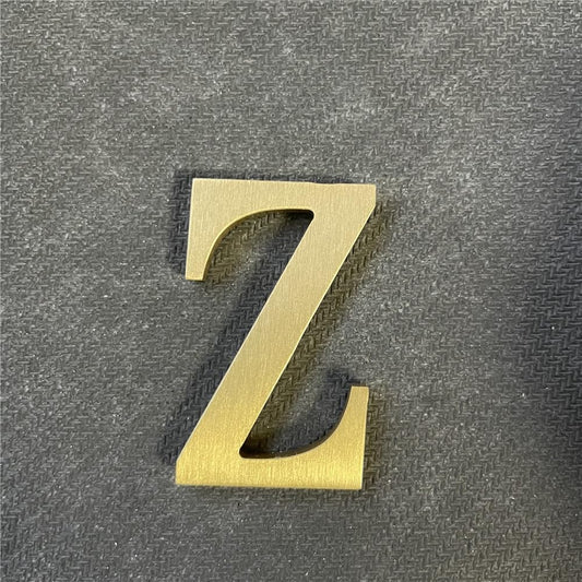 Pegatina de Latón Soild Dorado con Letras y Números Autoadhesivos para Señalización de Dirección de Casa