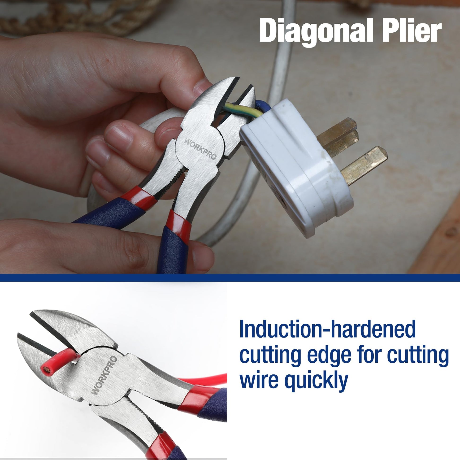 Workpro 7-piece Pliers Set (8" Groove Joint Pliers, 6" Long Nose, 6" Slip Joint, 7" Linesman, 8" Slip Joint)