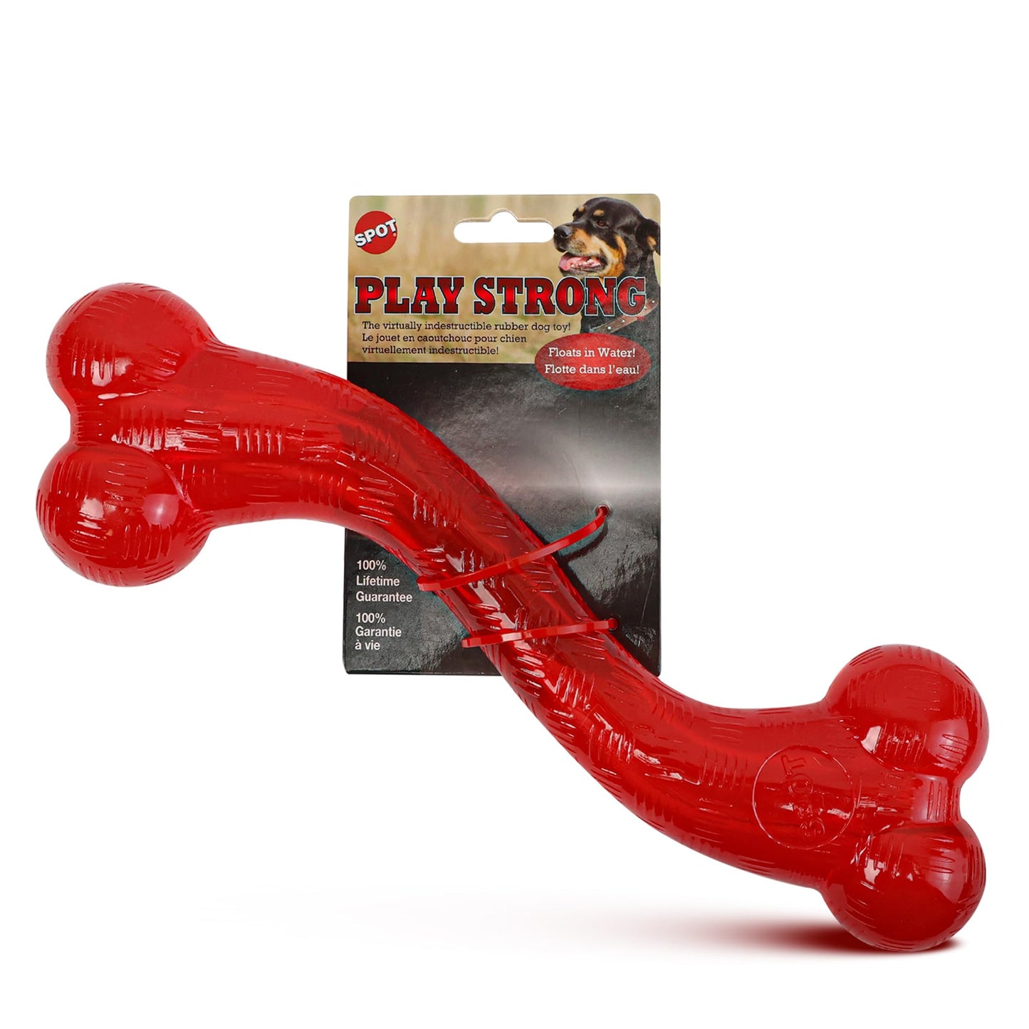 Juguete para Perros SPOT Play Strong S Bone rojo Duradero para masticadores agresivos