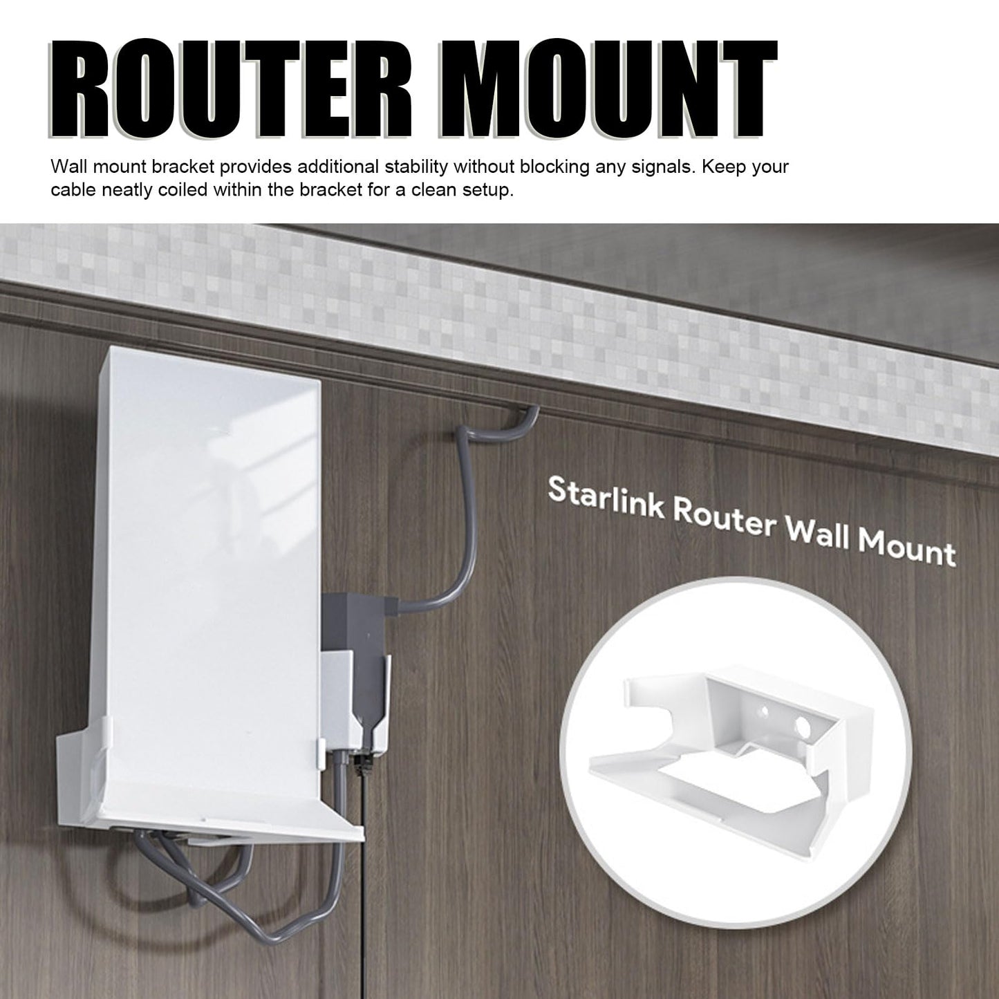 Soporte de Pared Starlink Blanco para Enrutadores WiFi de Malla V2 con Tornillo y Fácil Instalación