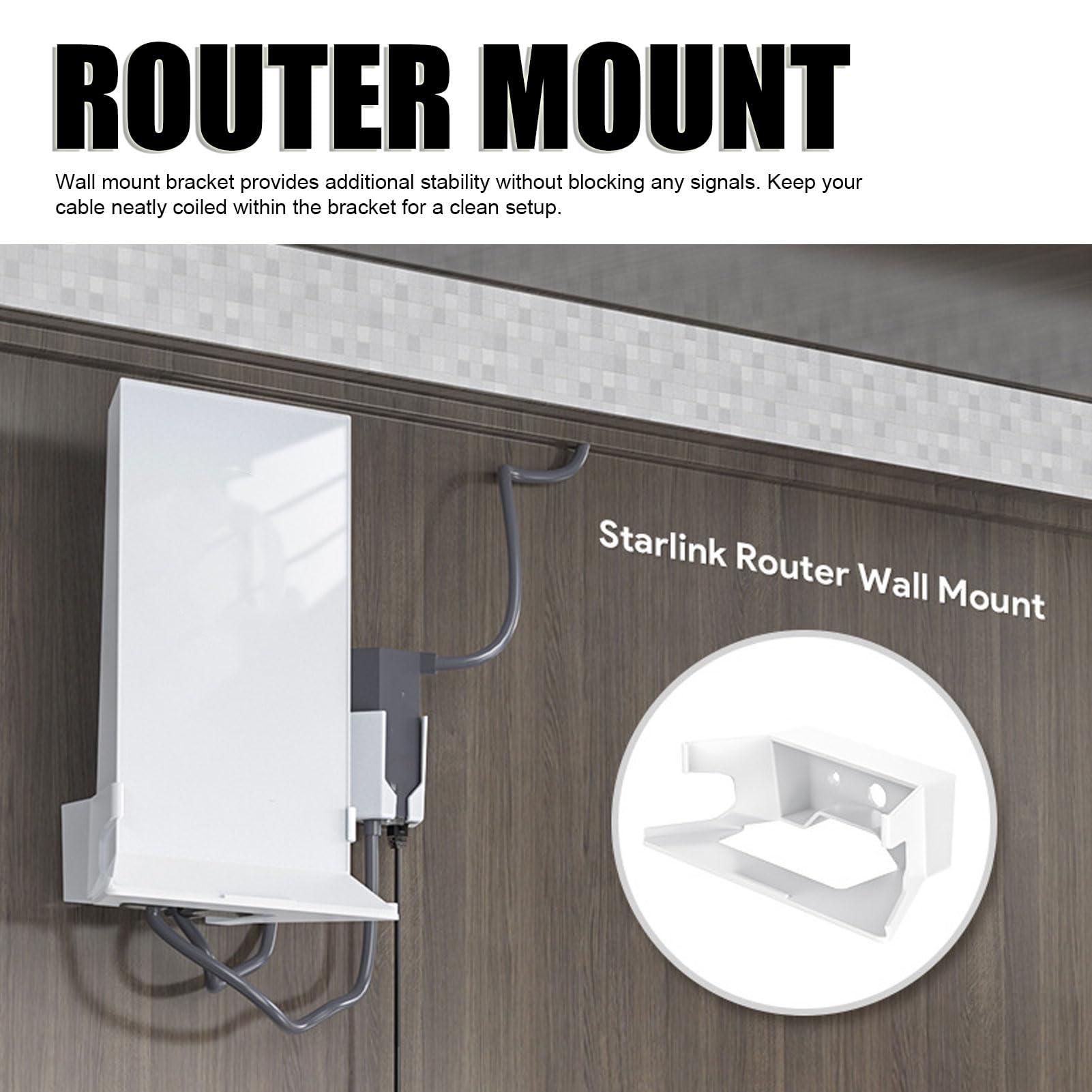 Soporte de Pared Starlink Blanco para Enrutadores WiFi de Malla V2 con Tornillo y Fácil Instalación