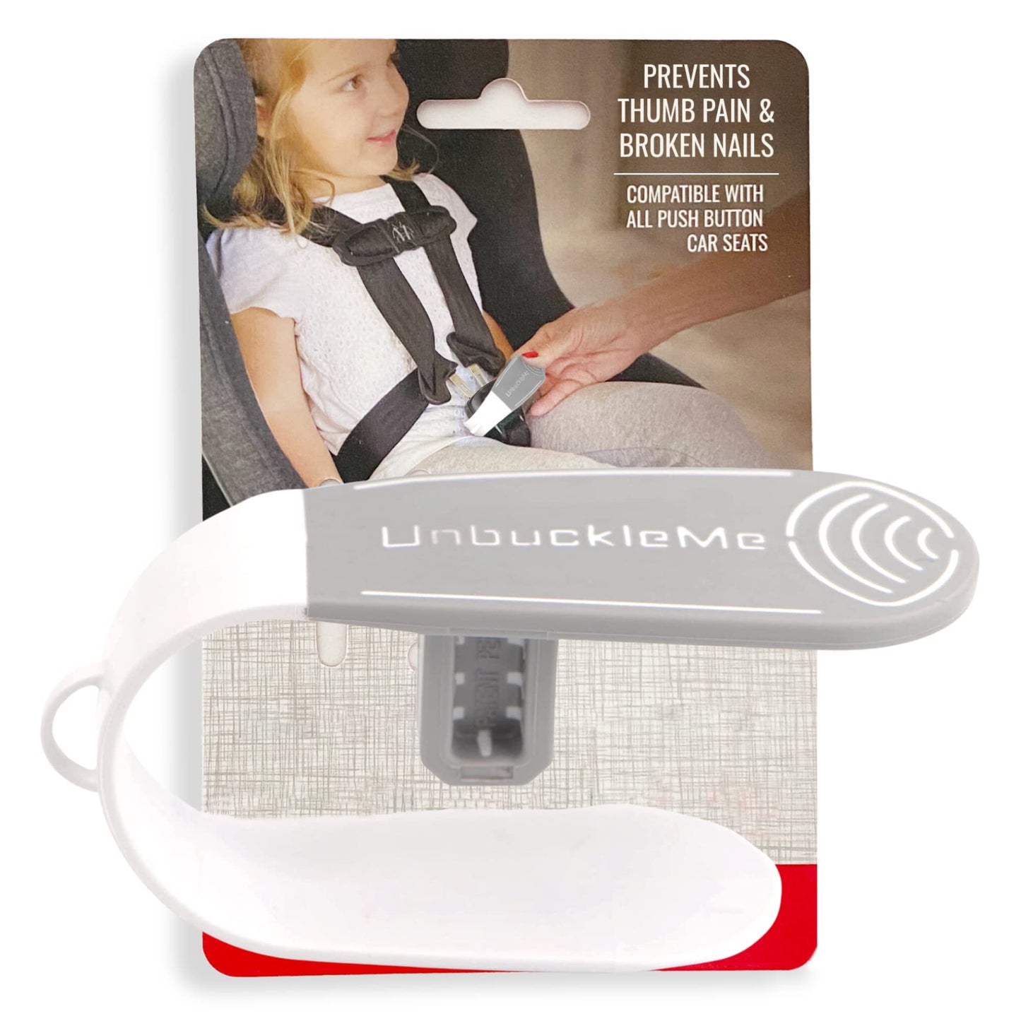 UnbuckleMe - Herramienta de liberación de hebilla de asiento de coche, ayuda fácil de abrir para artritis, uñas largas, niños mayores, empujador de botón para bebés, niños pequeños, asientos