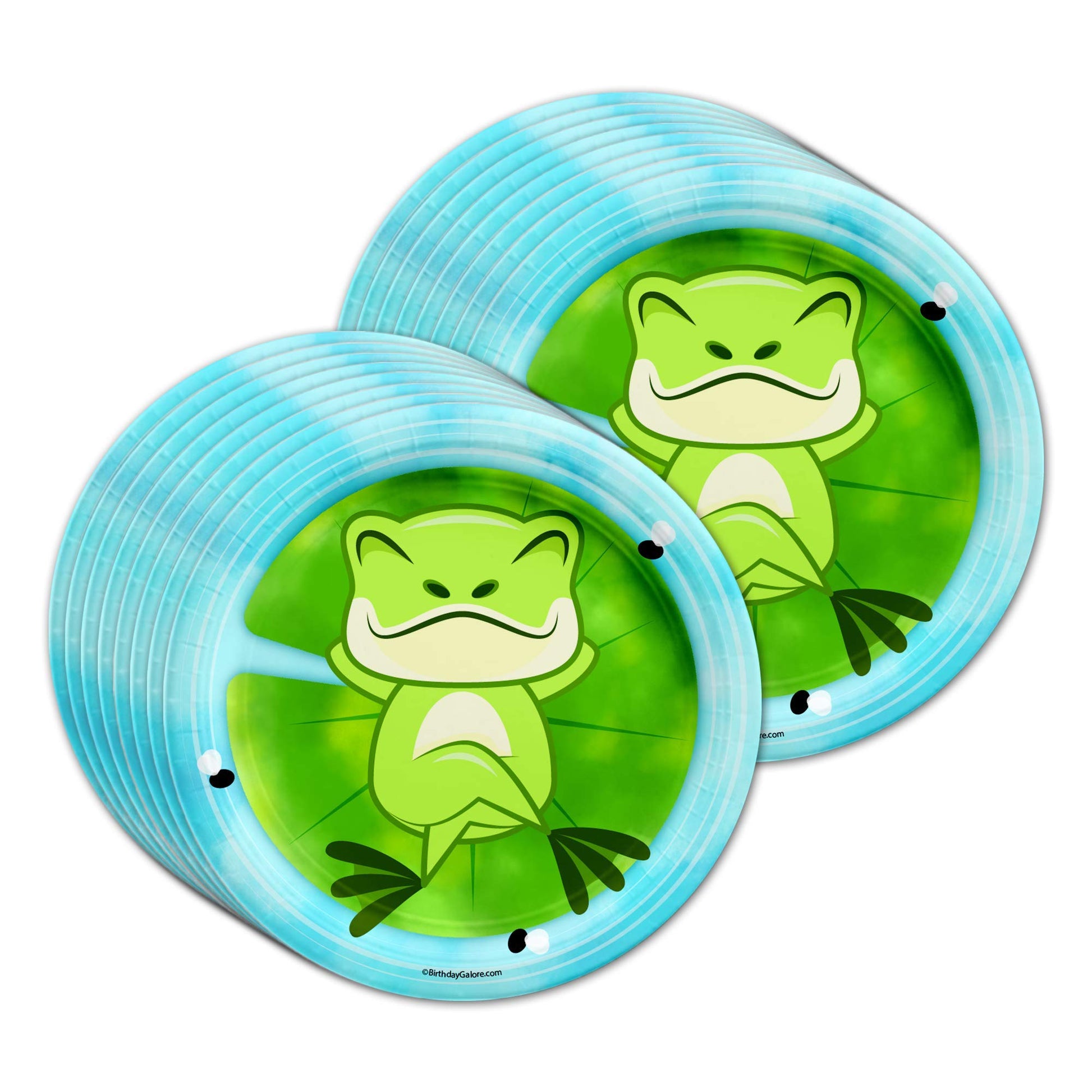 Juego de suministros para fiesta de cumpleaños de rana, platos, servilletas, tazas, vajilla para 16