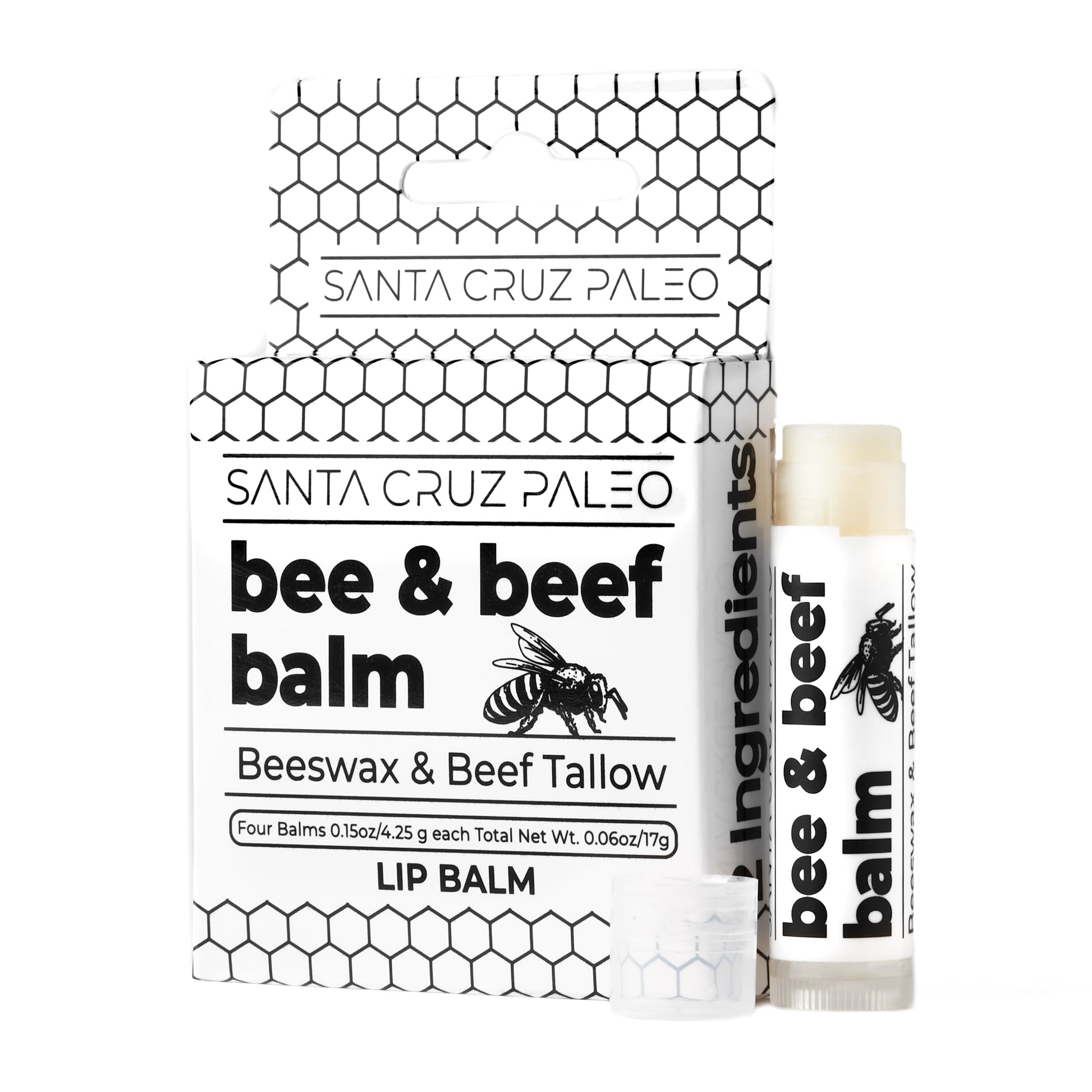 Lingtoolator aleo Beef Tallow Beeswax Lip Balm Hydrating Moisturizer, Natural Grass Fed Lip Care Tallow Balm Soothes Chapped, Dry Lips, Hypoallergenic for Sensitive Skin, Long Lasting & Vitamin Rich