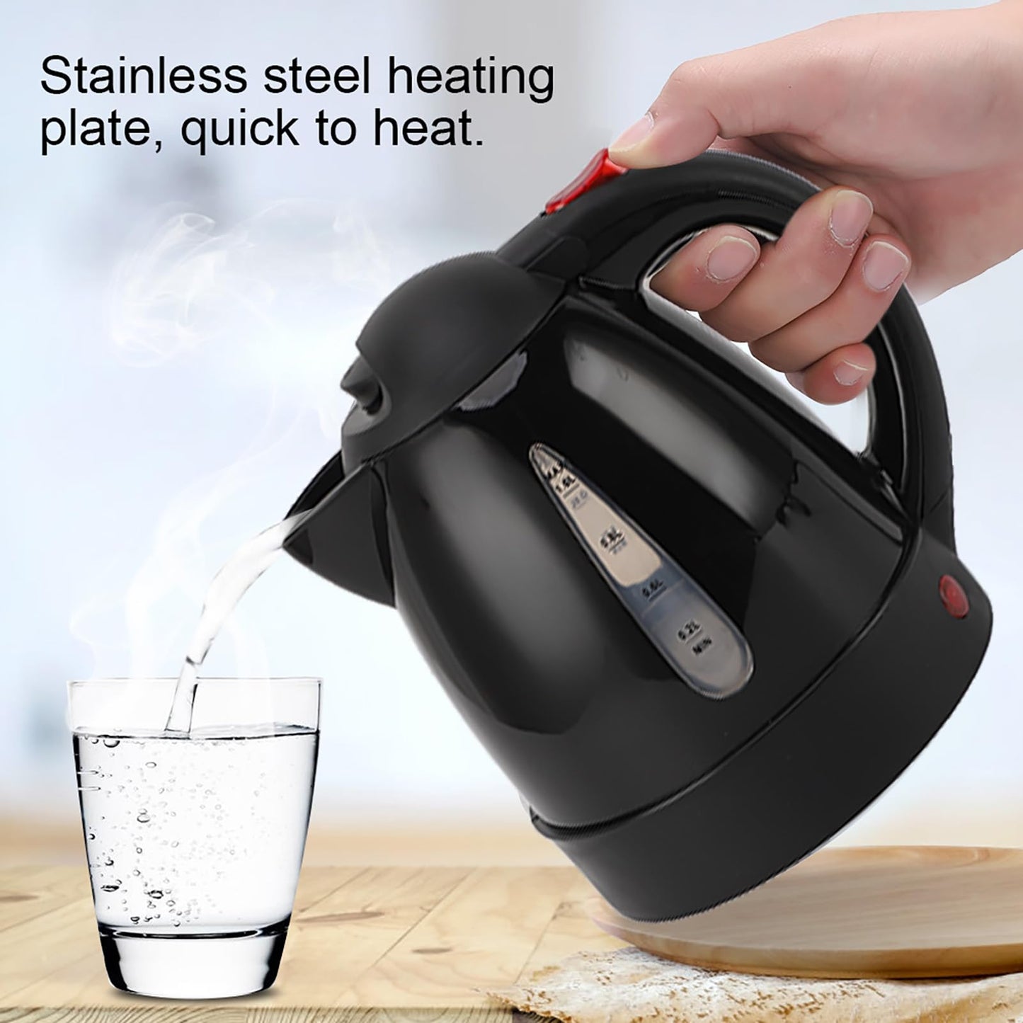 Hervidor Eléctrico de Viaje de 24 V para Camión de Coche, Taza Calefactora de Coche de 1000 Ml con Apagado Automático, Hervidor de Agua Caliente Portátil de Acero Inoxidable 304