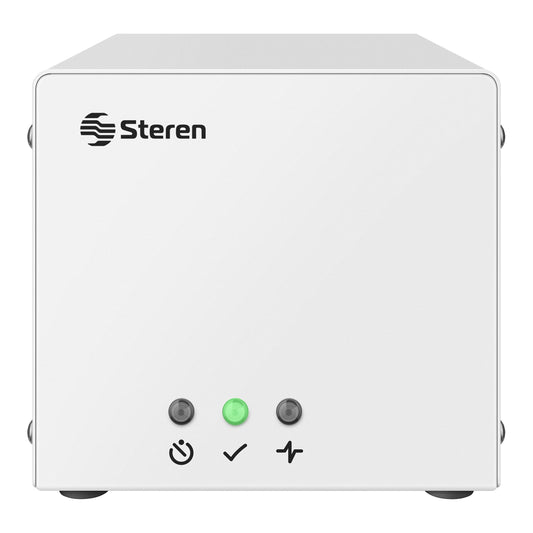 Regulador de Voltaje STEREN Blanco con 4 Contactos e Interruptor de Encendido