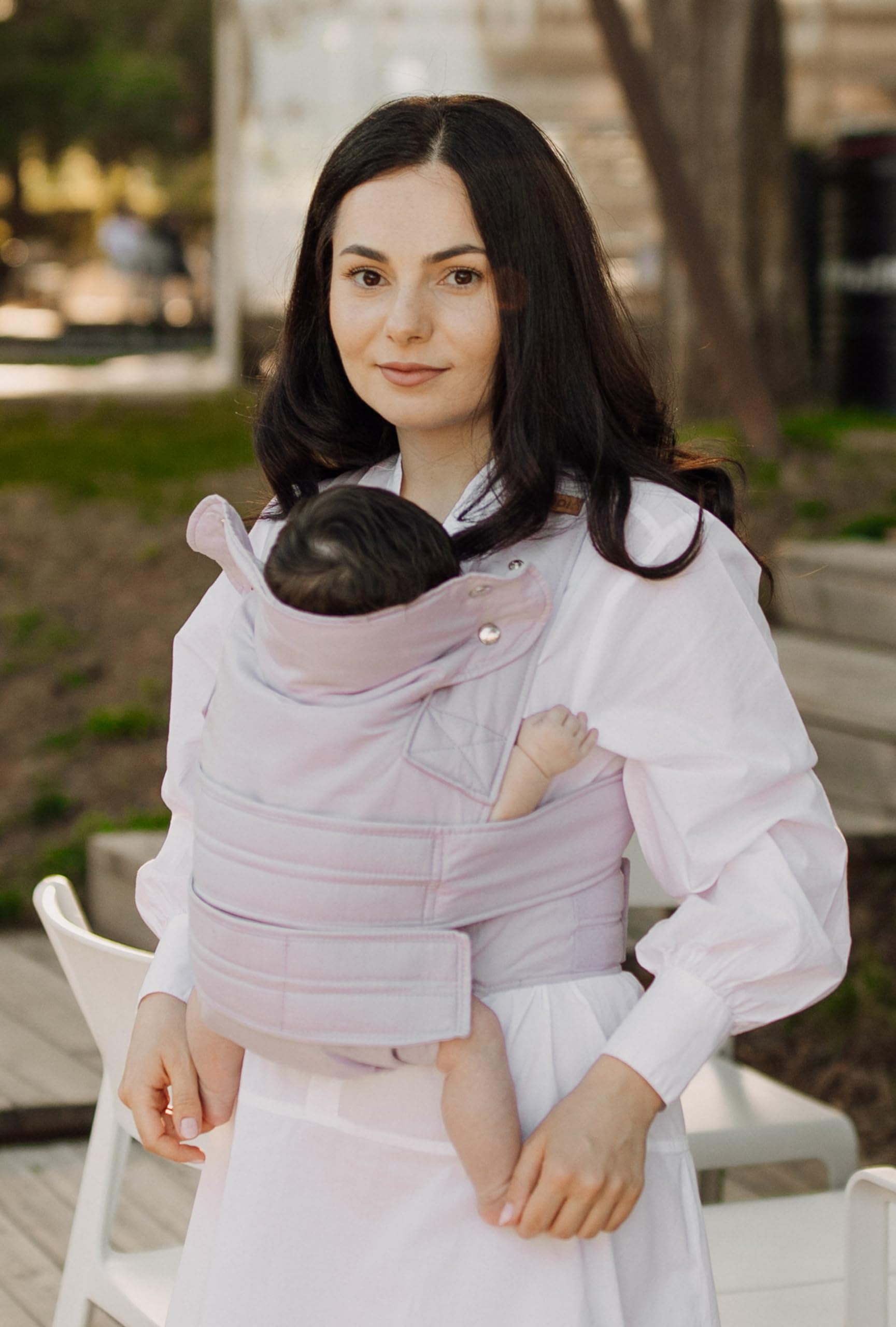 Portabebés Ajustable Marsupi Morado Lila Algodón Orgánico para Recién Nacido Talla SM