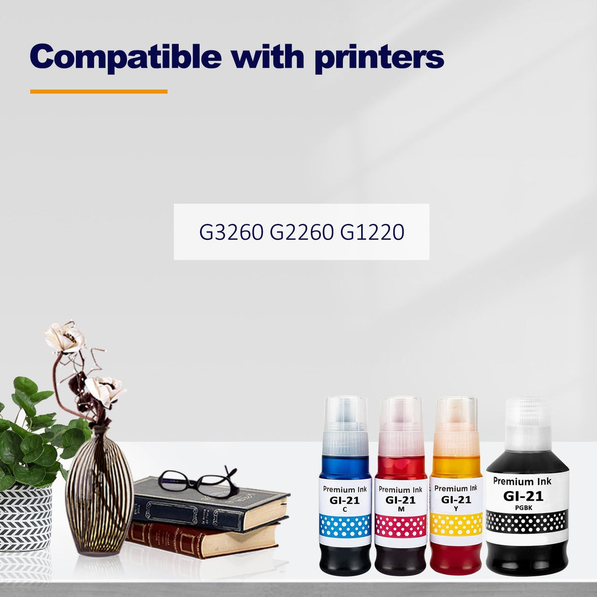 Botellas de Tinta Compatibles LAIPENG Paquete 4 K C M Y