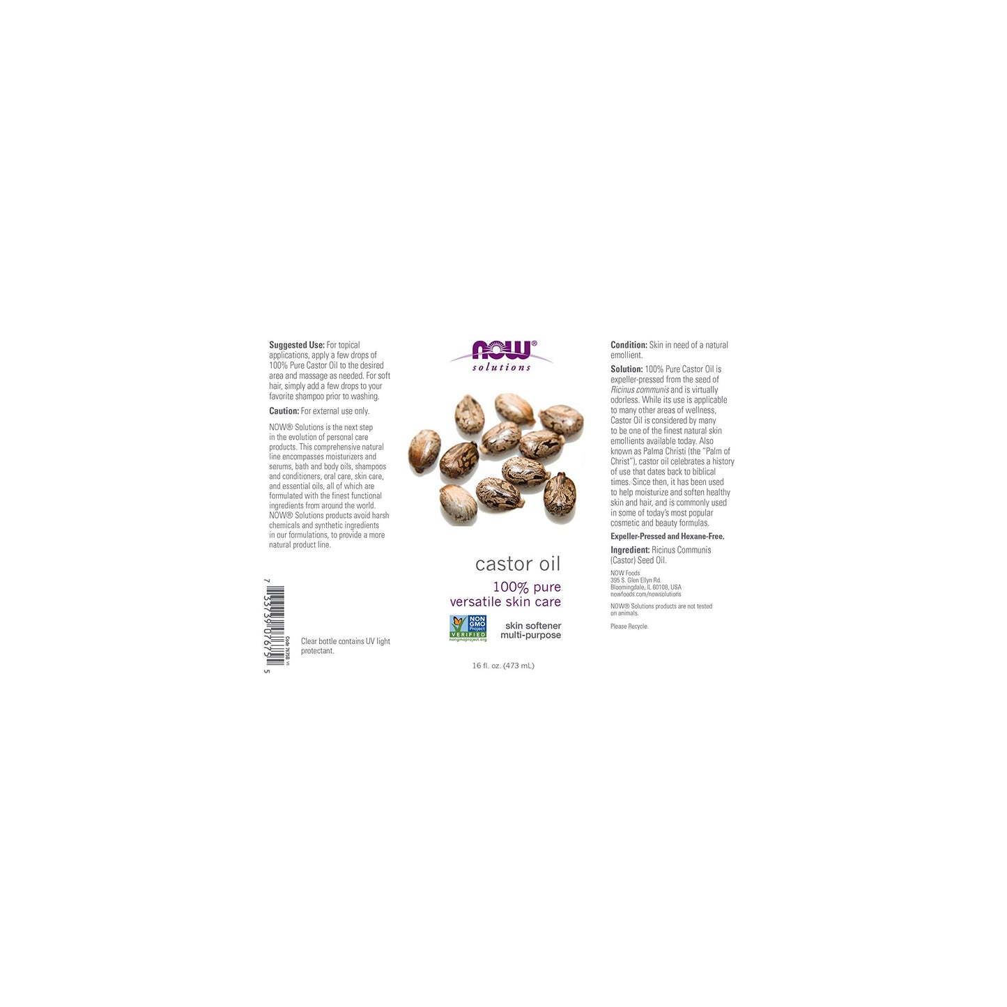 Now solutions | Aceite de Ricino 16 oz | Castor oil