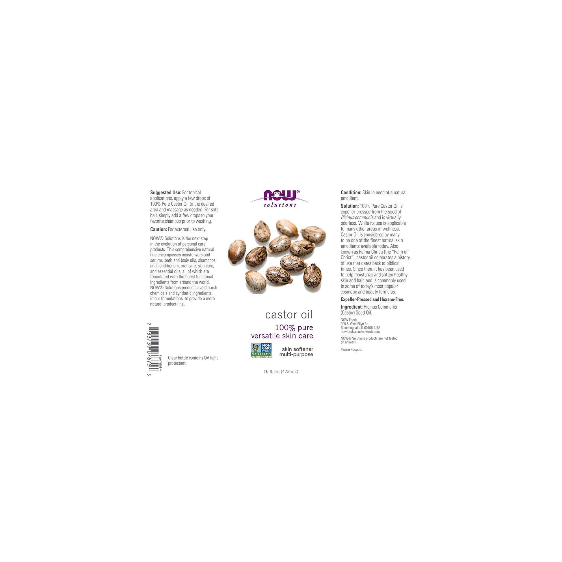 Now solutions | Aceite de Ricino 16 oz | Castor oil