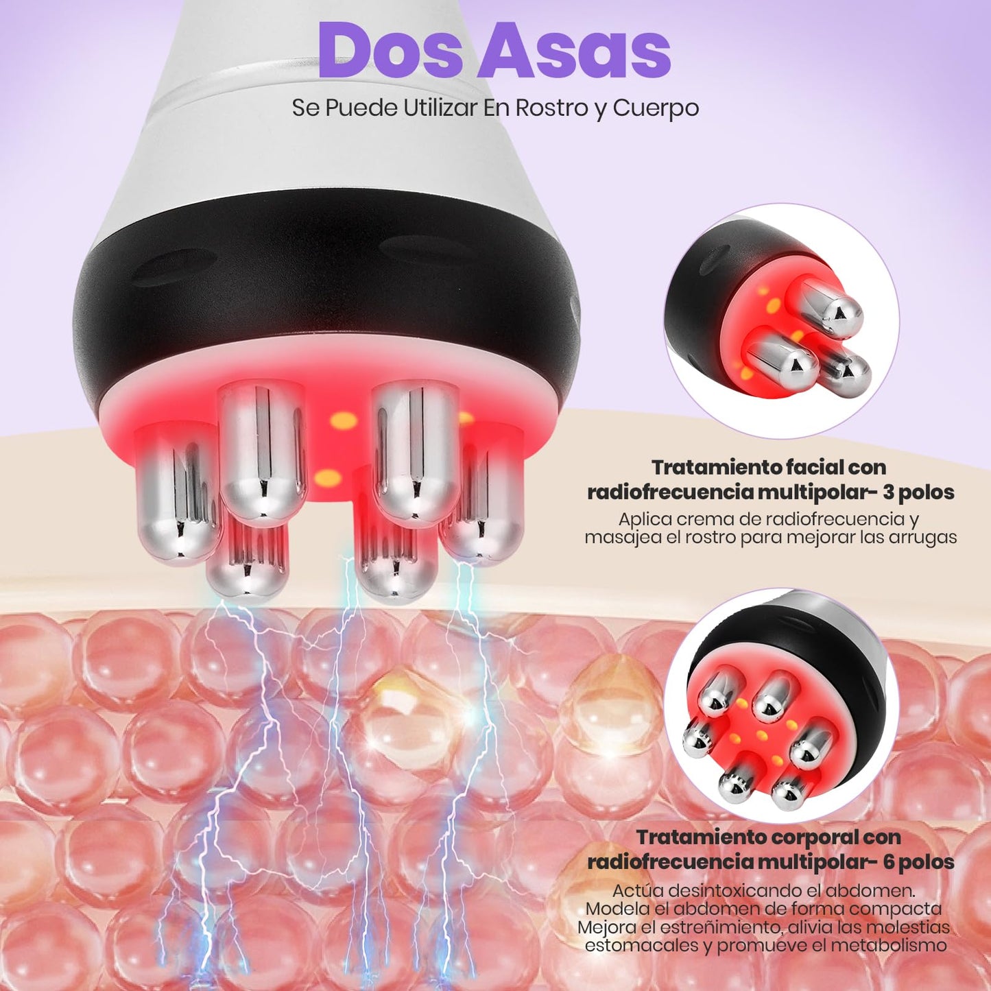 Máquina De Radiofrecuencia Facial Corporal, Instrumento De Belleza Antiarrugas Multifuncional, Con Sistema RF, La Piel Arrugas/Pecas/Granos/Removedor De Acné y Las Bolsas De Los Ojos