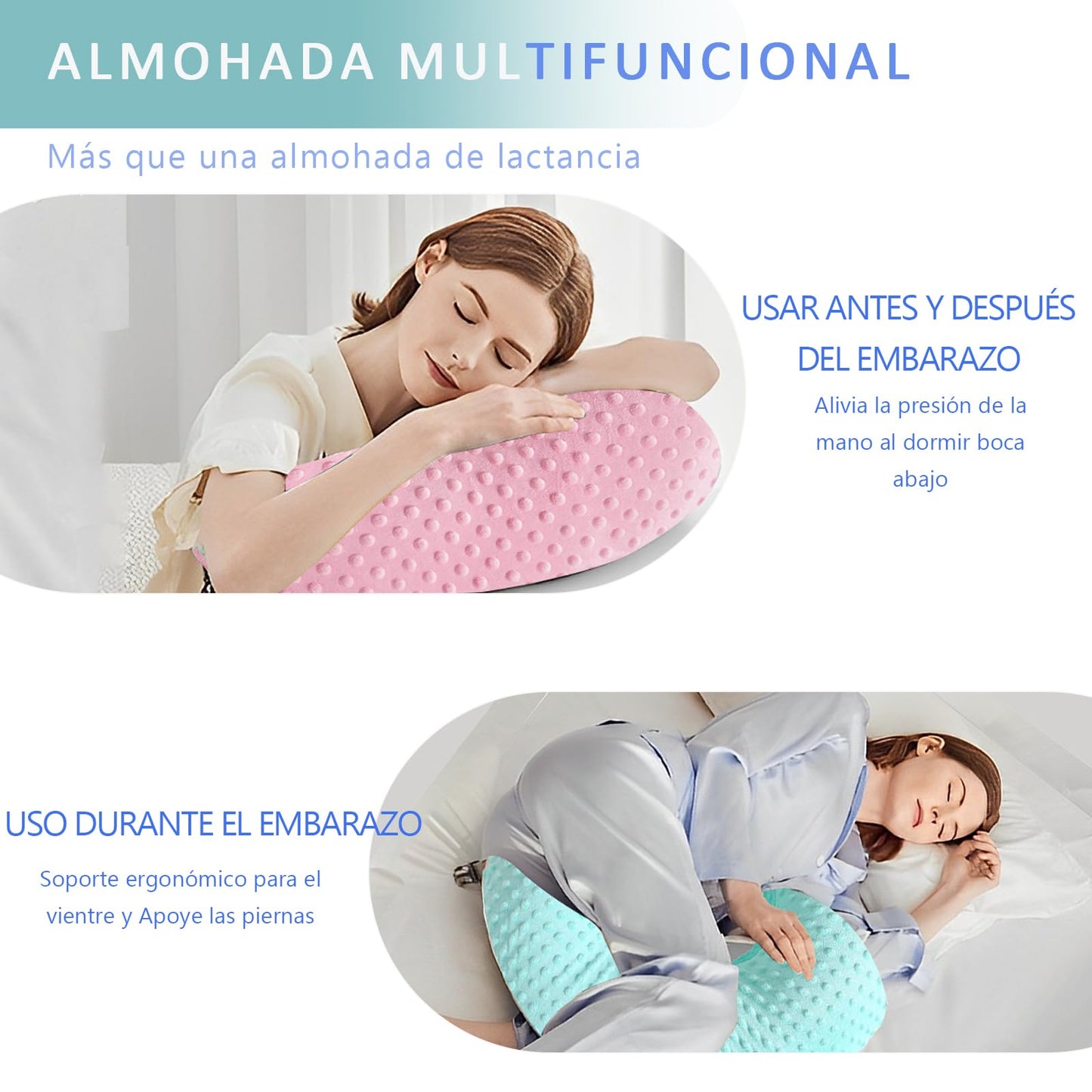 LIHYL Almohada de Lactancia para Amamantar Bebé Multifuncional,64x46x20cm Cojin Antirreflujo Bebe Ultra Comodo, Posicionador Corporal con Funda extraíble para Lactancia Materna para Bebés (Verde)