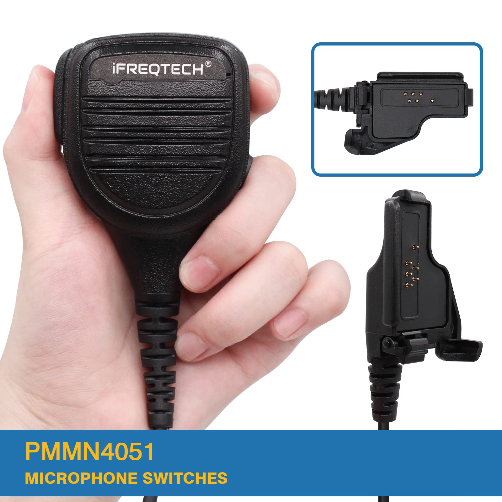 IFREQTECH PMMN4051 PMMN4051B - Micrófono de altavoz remoto con conector de audio de 3,5 mm compatible con radio XTS1500 XTS2500 XTS3000 XTS5000 MTX1000 GP900 GP900 HT1000