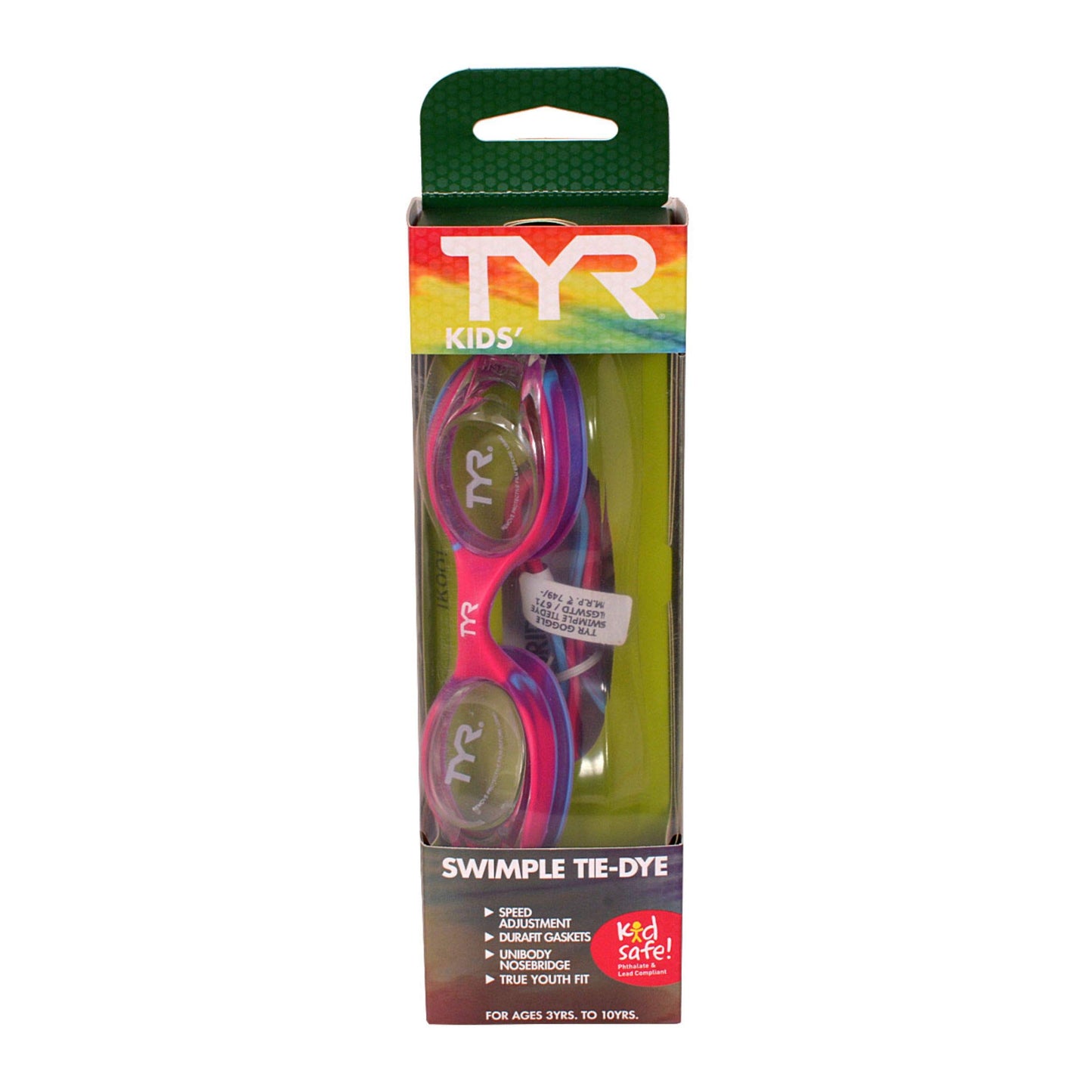 Gafas de Natación TYR Juveniles Rosa Azul Tie Dye