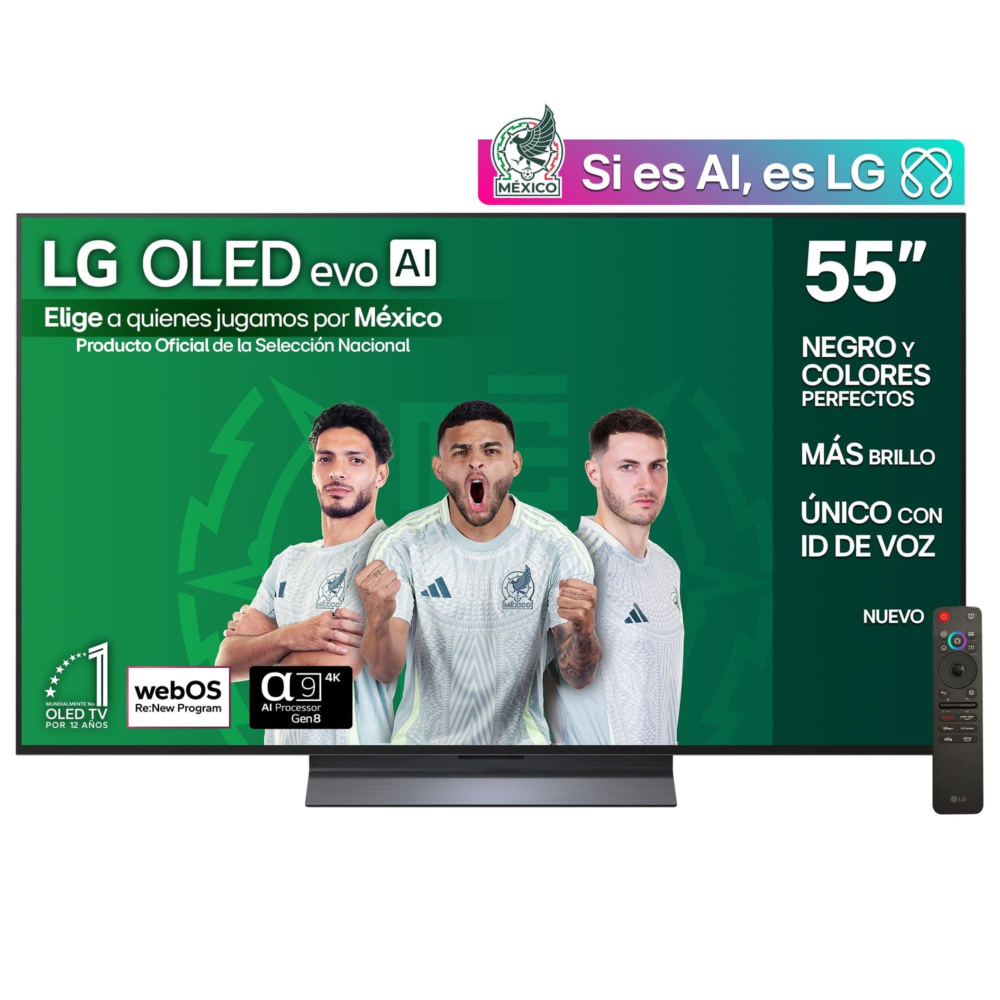 LG Pantalla 55 Pulgadas OLED EVO AI C5 4K Smart TV webOS 2025 OLED55C5PSA|Sistema Operativo webOS | Identificación de Voz AI | 120Hz | Dolby Atmos & Dolby Vision Channels | G-Sync & FreeSync