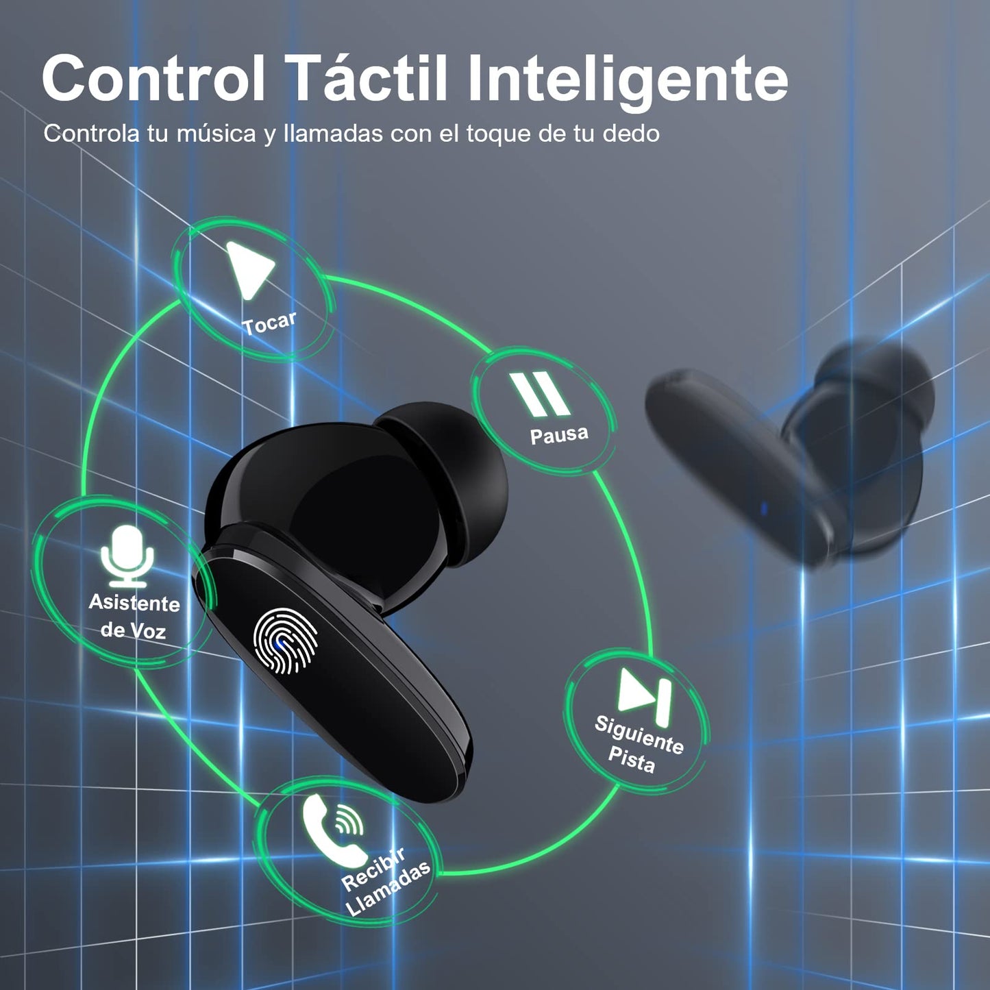 Audífonos Inalámbricos 1 Hora Bluetooth 5.3 con Micrófono y Estuche USB C Deportivos In-Ear para Xiaomi Samsung Huawei