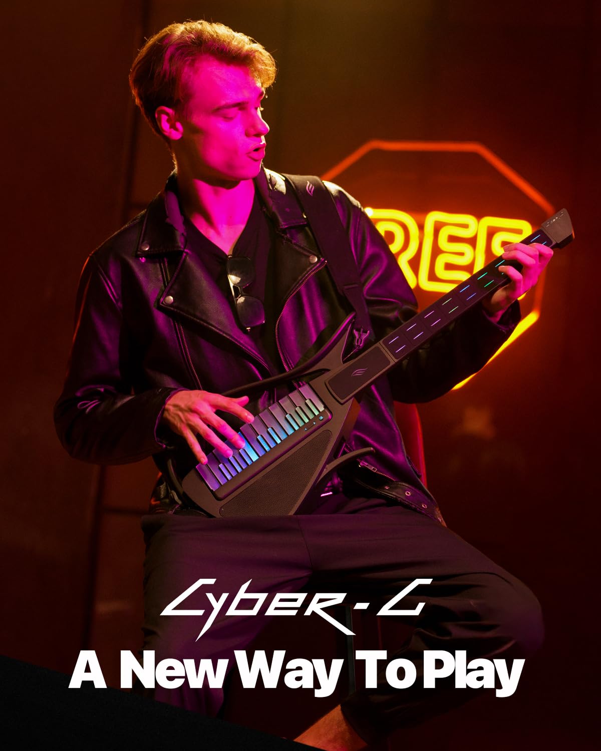 Enya CYBER-G Guitarra inteligente sin cuerdas, guitarra plegable de respaldo de viaje, máquina de tambor integrada y línea de bajo, 20 sonidos de instrumentos para banda de un solo hombre, hojas de