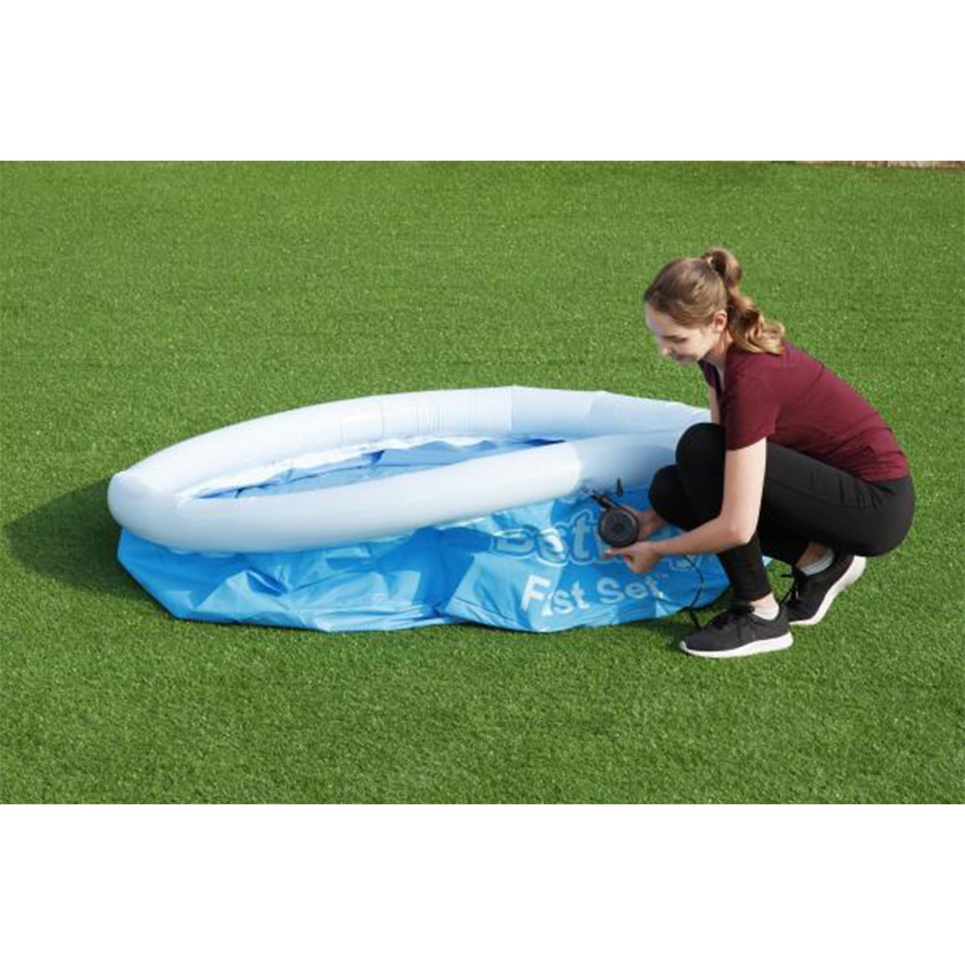 Bestway - Piscina Inflable Redonda de 6 Pies x 20 Pulgadas, TriTech, 5 Pulgadas de Alto, Azul, para Uso Exterior