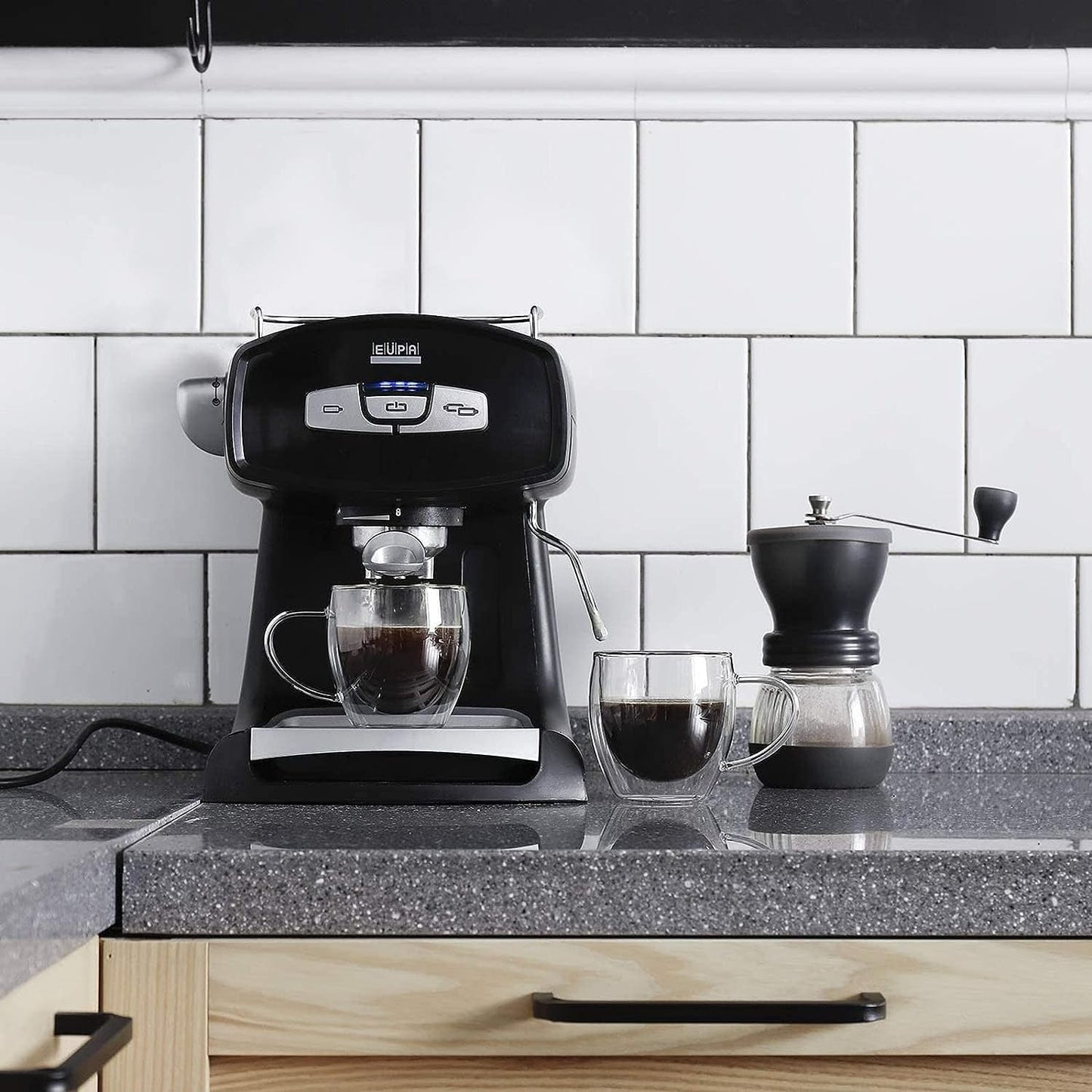EasyWare Premium Set de Vasos y Tazas de Doble Pared de Vidrio Tèrmico Borosilicato Para Capucchino Espresso Té Café Etc (4 x 250ml)