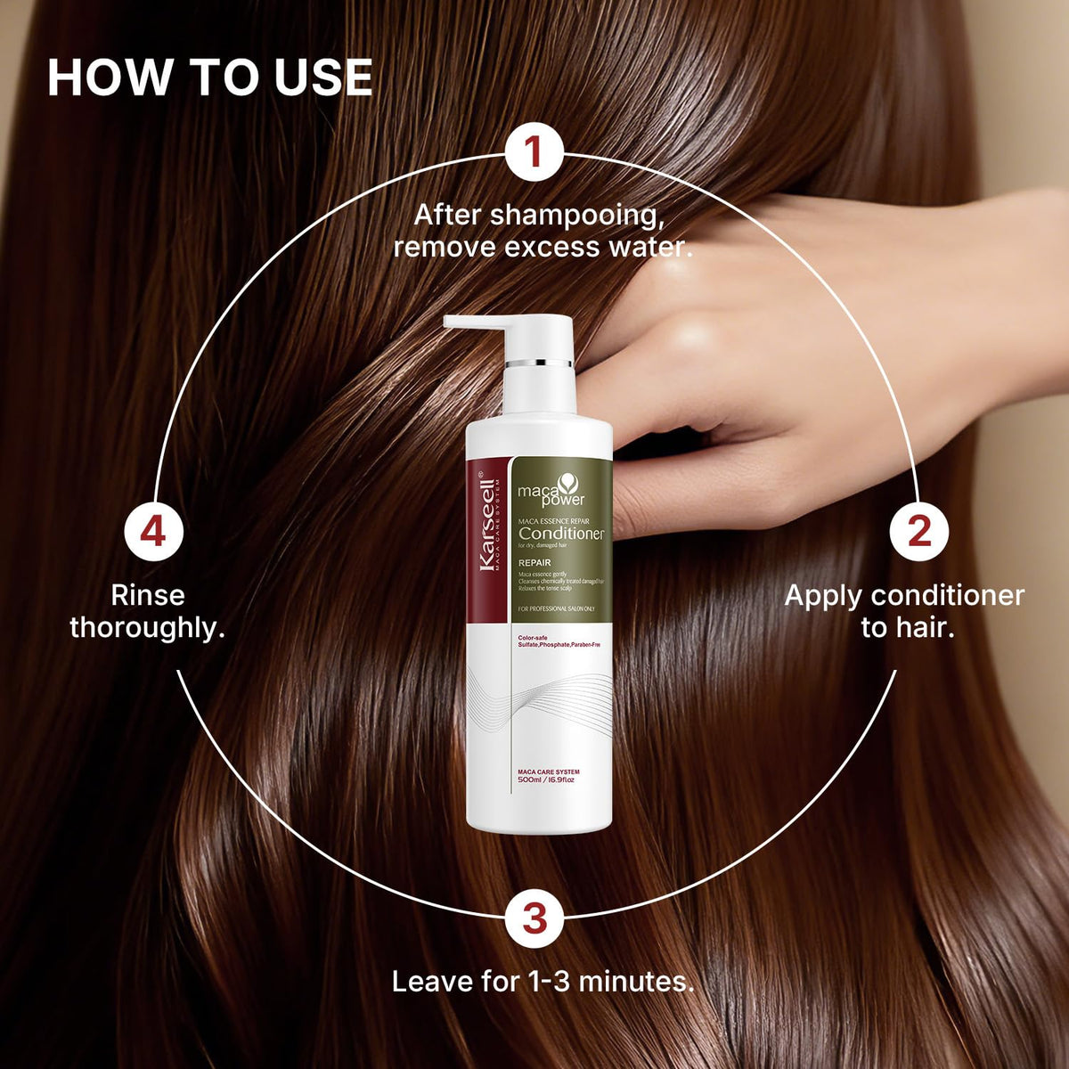 Karseell Acondicionador con Aceite de Argán para Cabello Seco, 16,9 fl.oz