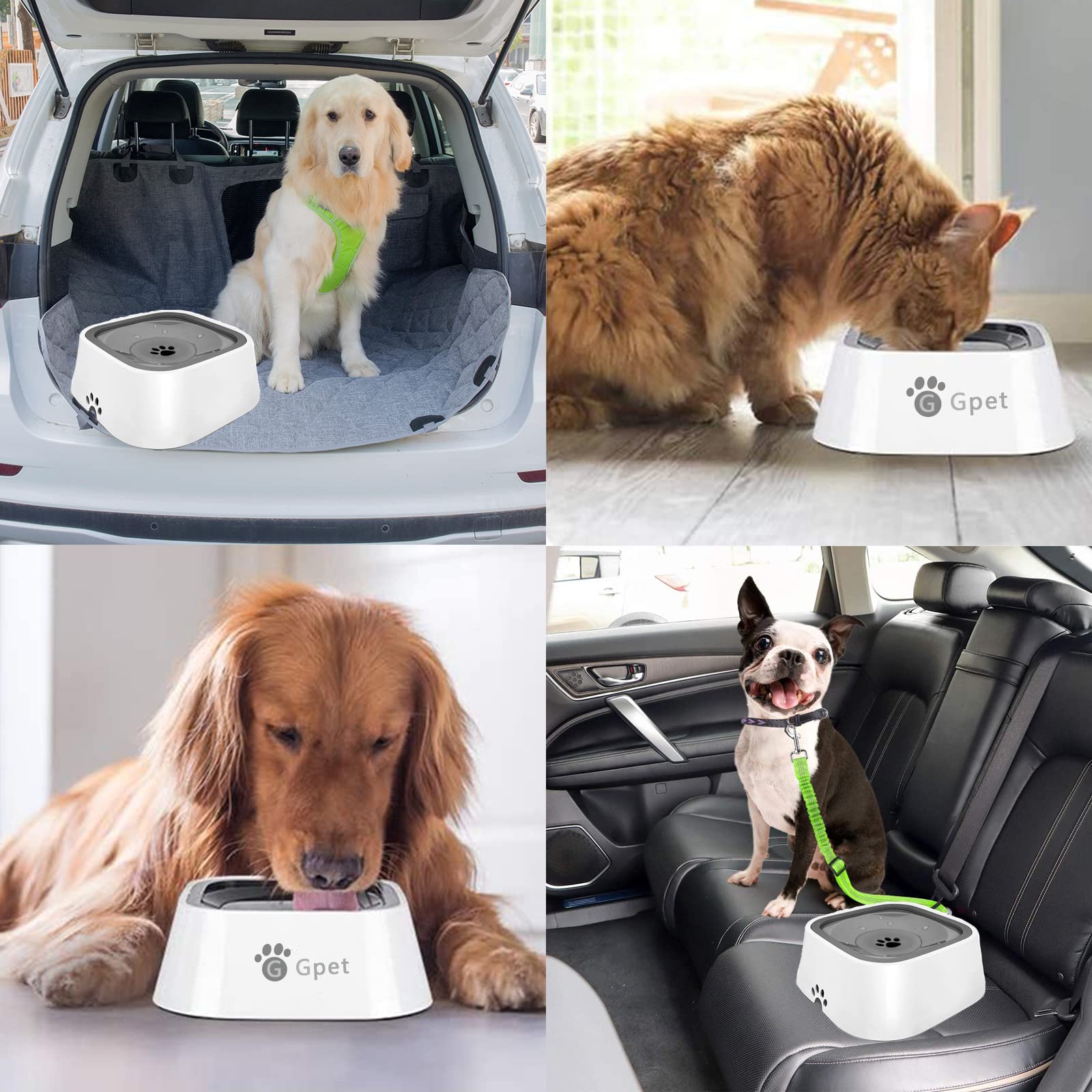 Cuenco de agua para perro de 35 onzas（1 litros），sin derrames，cuenco de agua para mascotas sin goteo，tazón de agua de viaje de gran capacidad para gatos, perros, cuenco de bebida para perro ansiosos