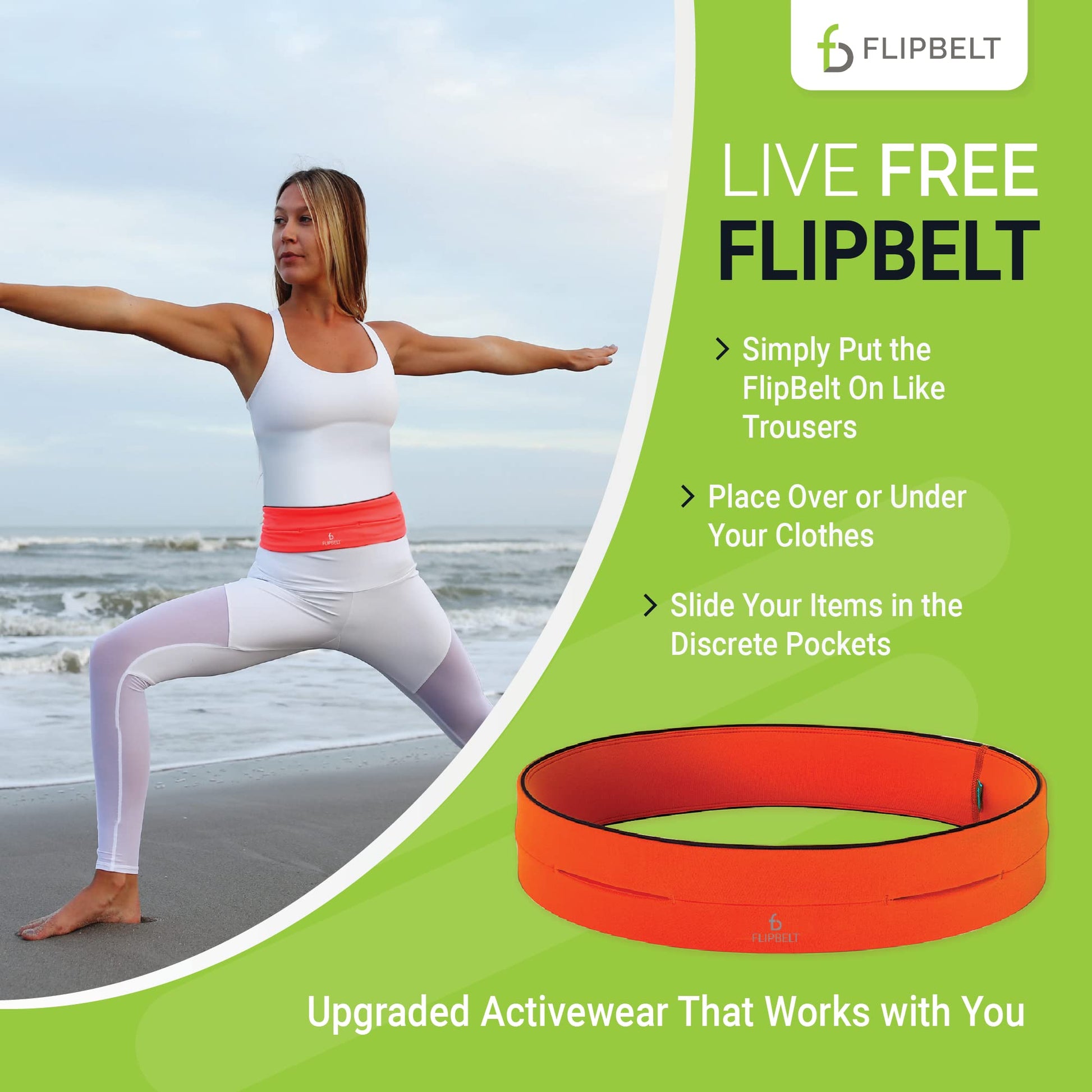 Cinturón de Ejercicio Flipbelt Neon Punch XS para Correr