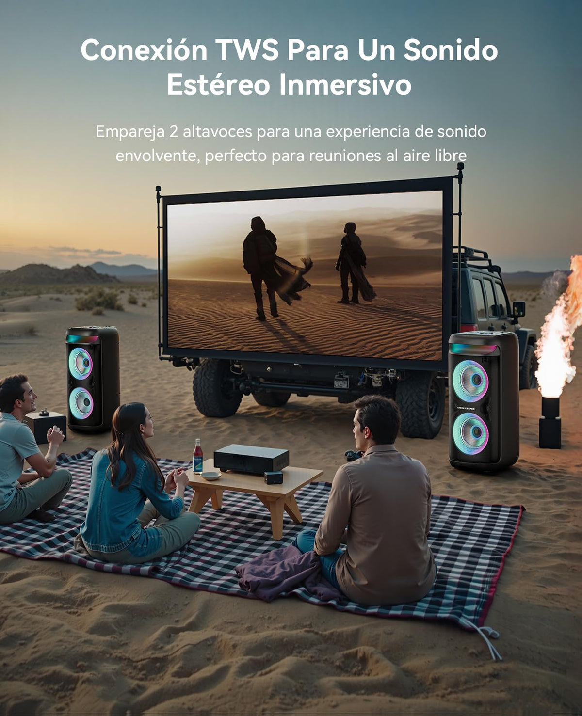 Sistema de Karaoke Profesional GKD60 Negro con 2 Micrófonos Inalámbricos y Altavoz Bluetooth de 500W