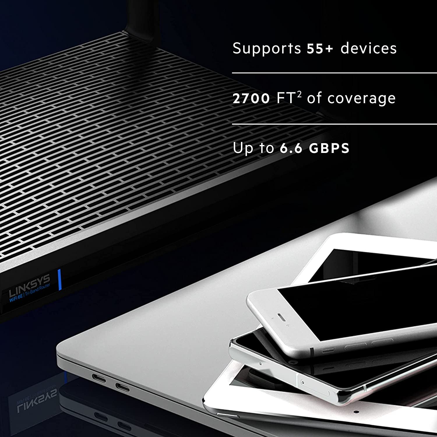 Linksys Router Hydra Mesh WiFi 6E Tres Bandas AX6600 (MR7500)