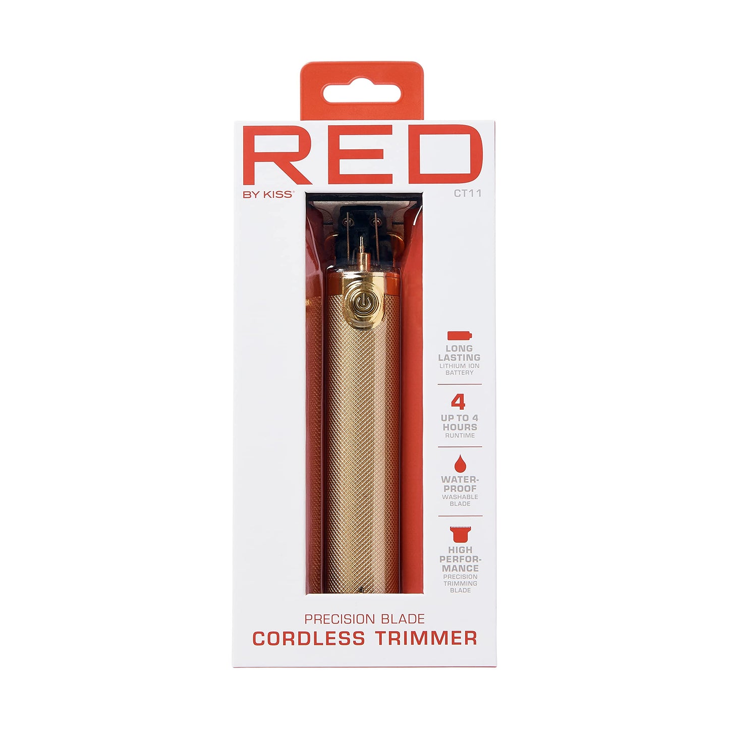 Cortadora de Pelo Inalámbrica RED by Kiss Negra Recargable con Cuchilla de Precisión para Hombre