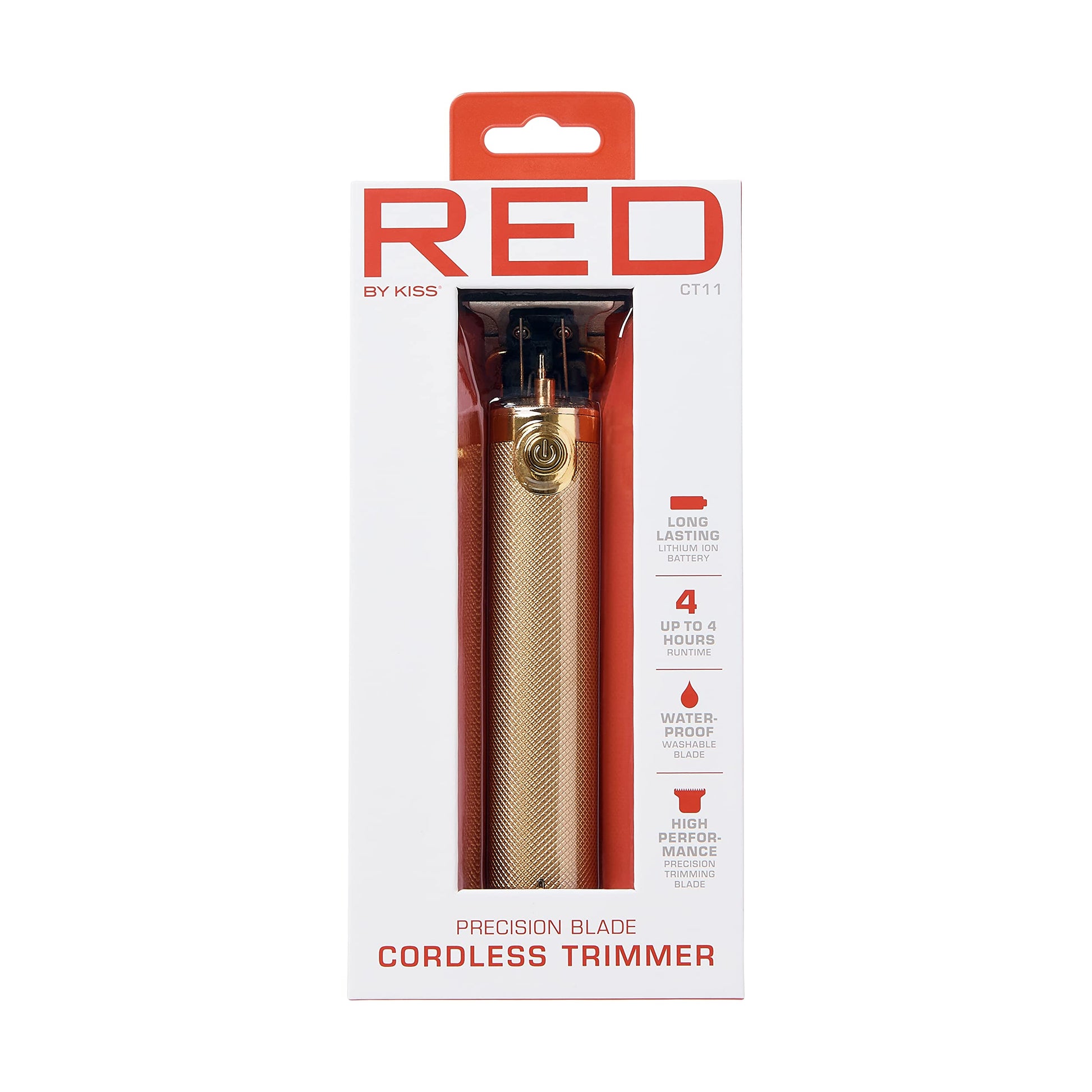 Cortadora de Pelo Inalámbrica RED by Kiss Negra Recargable con Cuchilla de Precisión para Hombre
