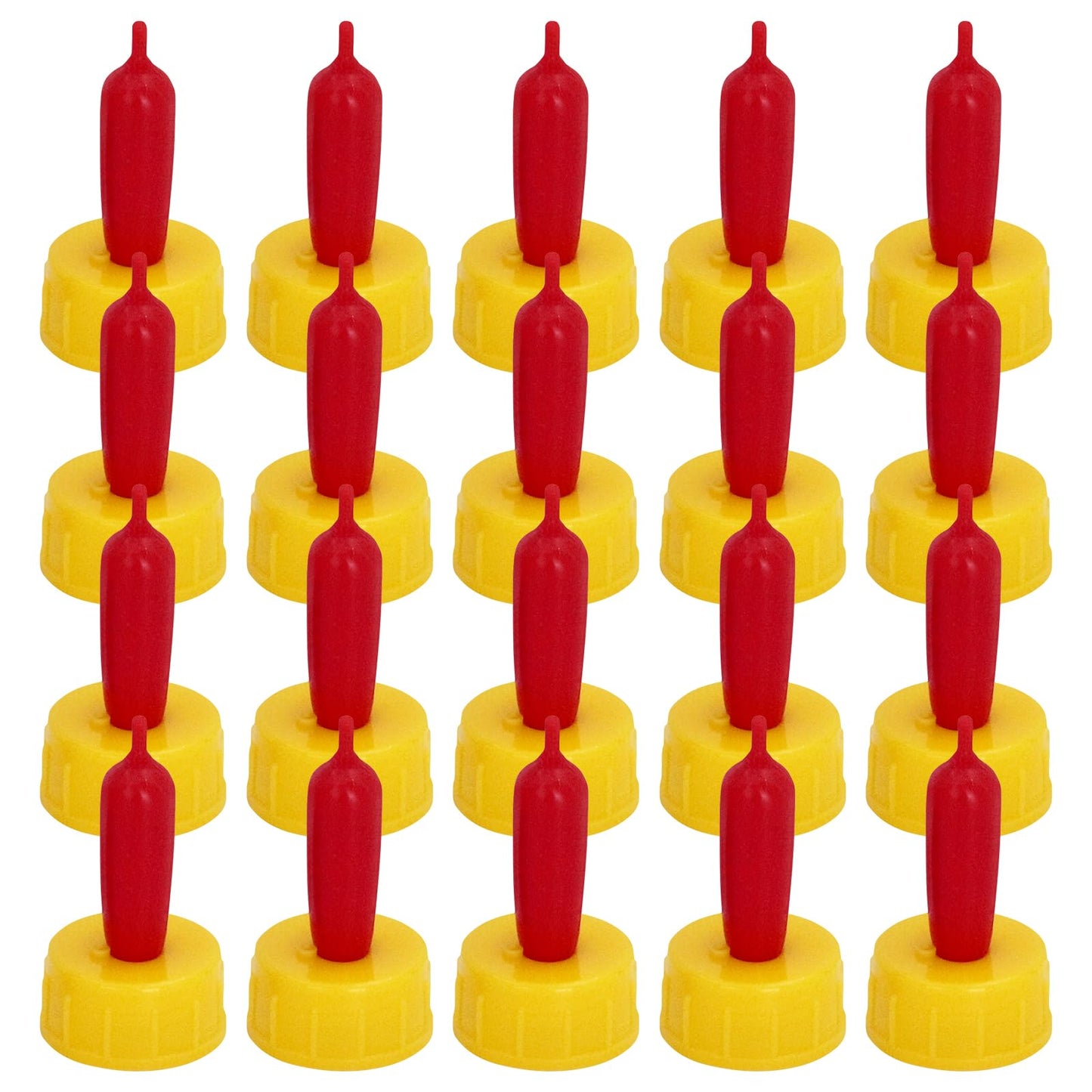 20 chupetes de goma suave para pezones de cabra para alimentar a cachorros, potro, pantorrilla, animales pequeños, atornillados, botella de coque de coque (amarillo)