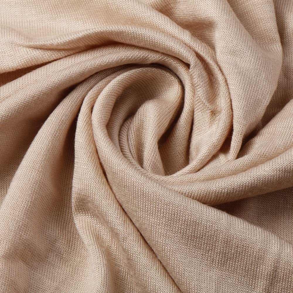 Hophor Pañuelos suaves y elásticos para la cabeza, turbante largo, para mujer, Beige, M