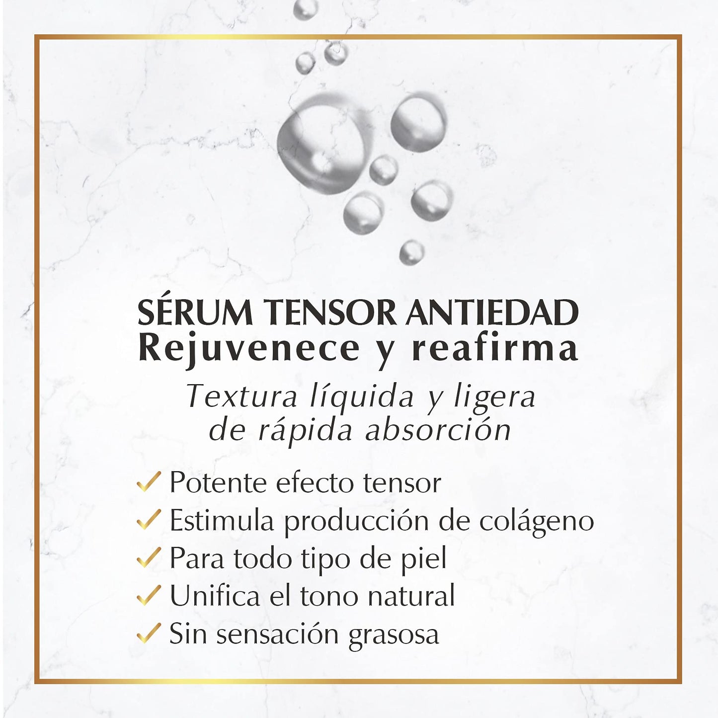 Sérum Tensor Antiedad para Rostro Marie d'Argan, con Jalea Real y Ácido Hialurónico, Antiedad, Antiarrugas, Reafirmante, Textura Ligera, Todo Tipo de Piel