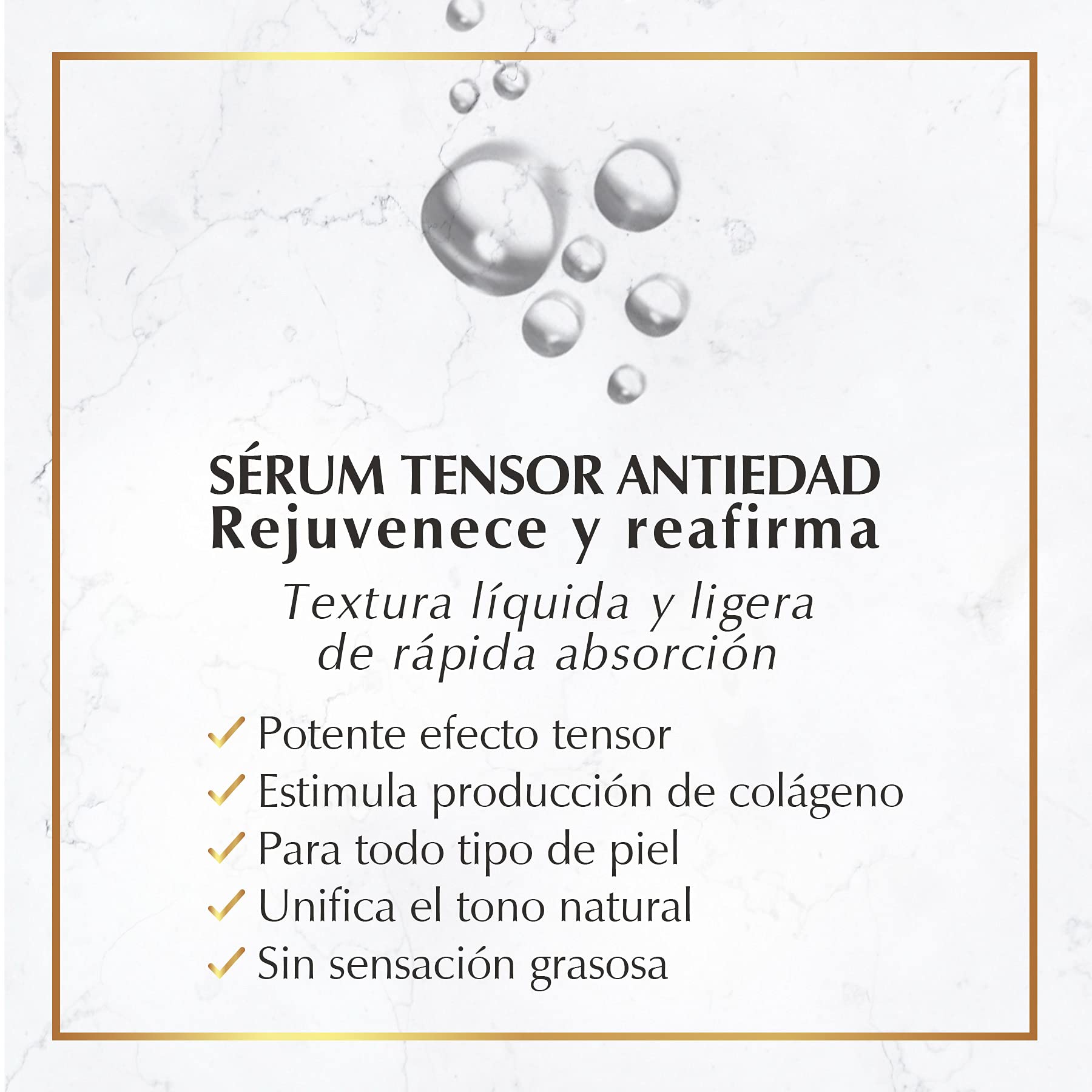 Sérum Tensor Antiedad para Rostro Marie d'Argan, con Jalea Real y Ácido Hialurónico, Antiedad, Antiarrugas, Reafirmante, Textura Ligera, Todo Tipo de Piel