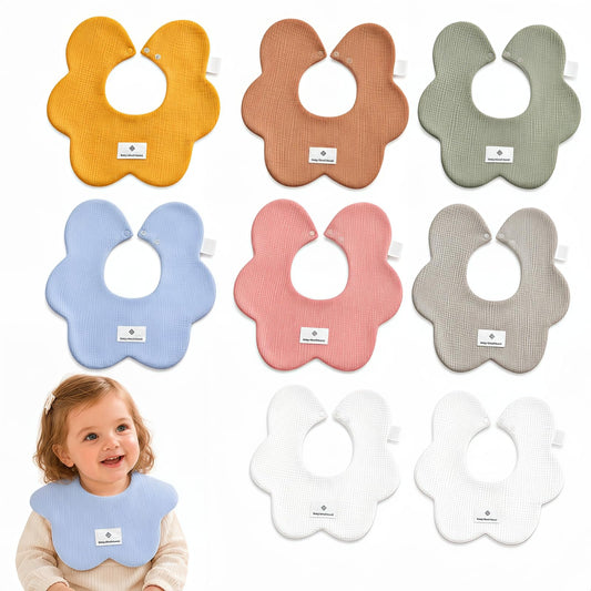 Baberos STRATOVATE Algodón Suave Absorbente Doble Cara 8 Piezas para Bebé