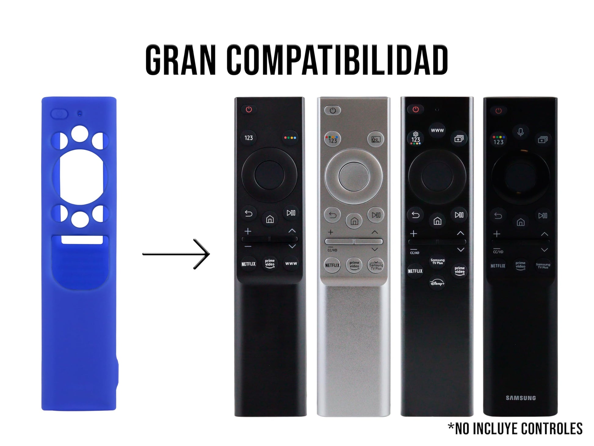 CONTROL EXPERT Funda para Control Samsung 4k Case Panel Solar Smart TV Pantalla Bn59-01363a, Bn59-01385d, Bn59-01357a Silicon Protector (Azul)